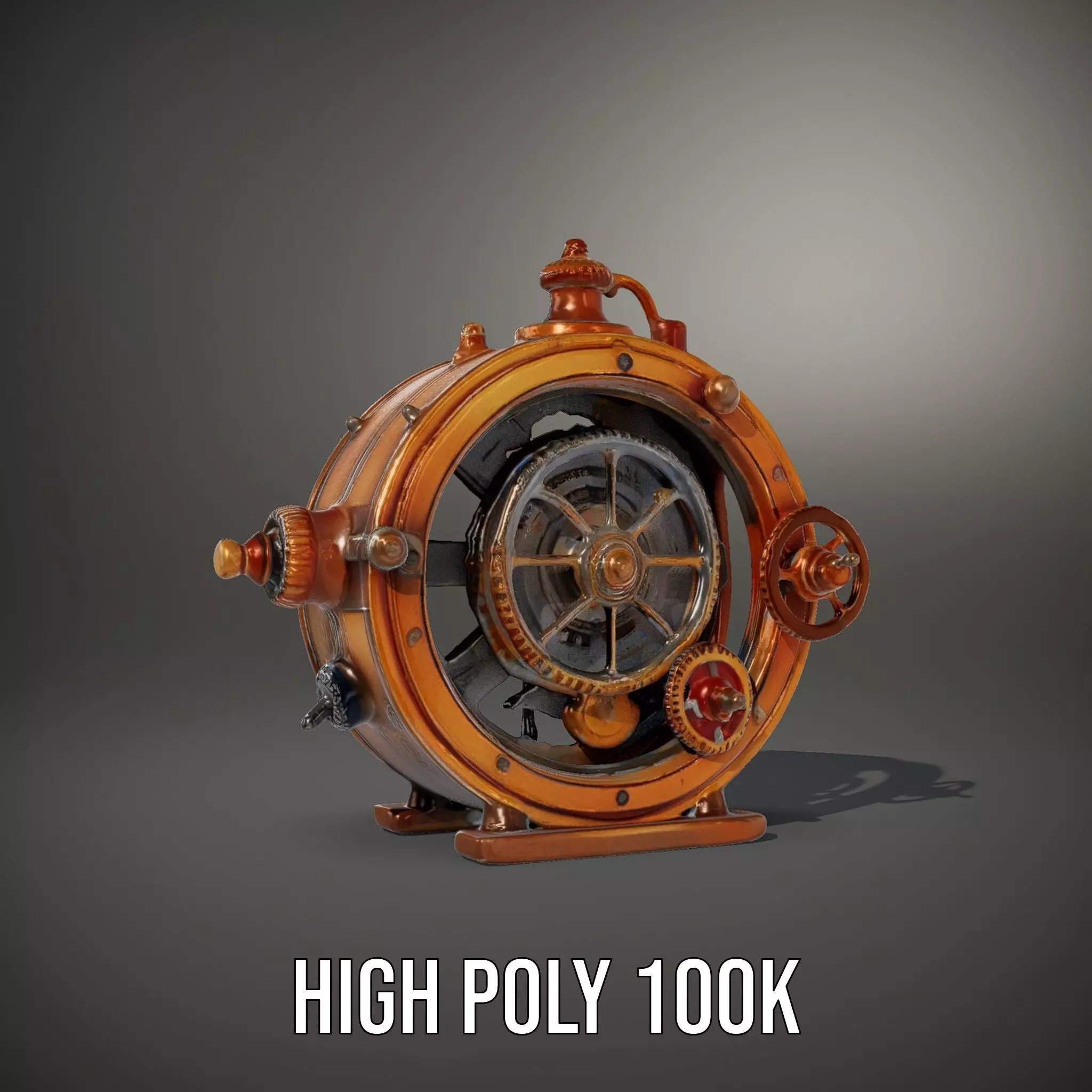 Steampunk Gear Clock model pack Low-poly 3D model_10