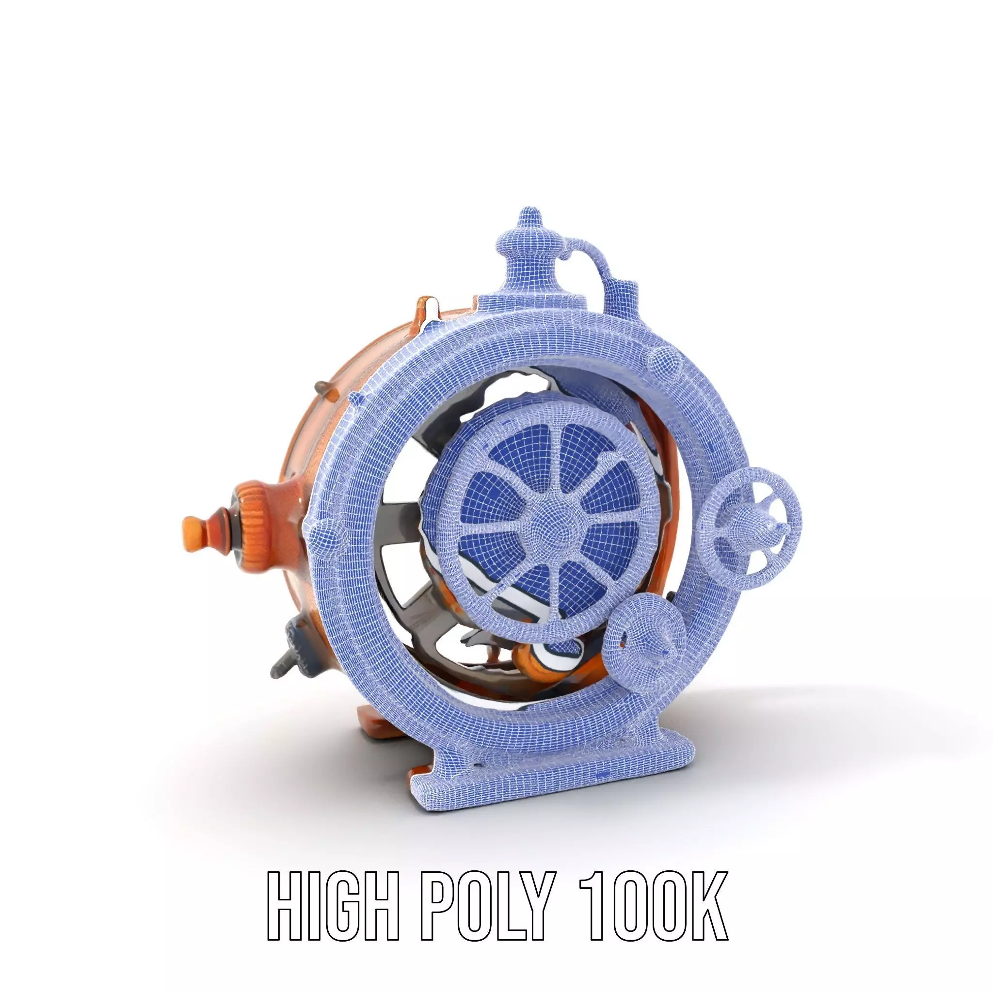 Steampunk Gear Clock model pack Low-poly 3D model_4