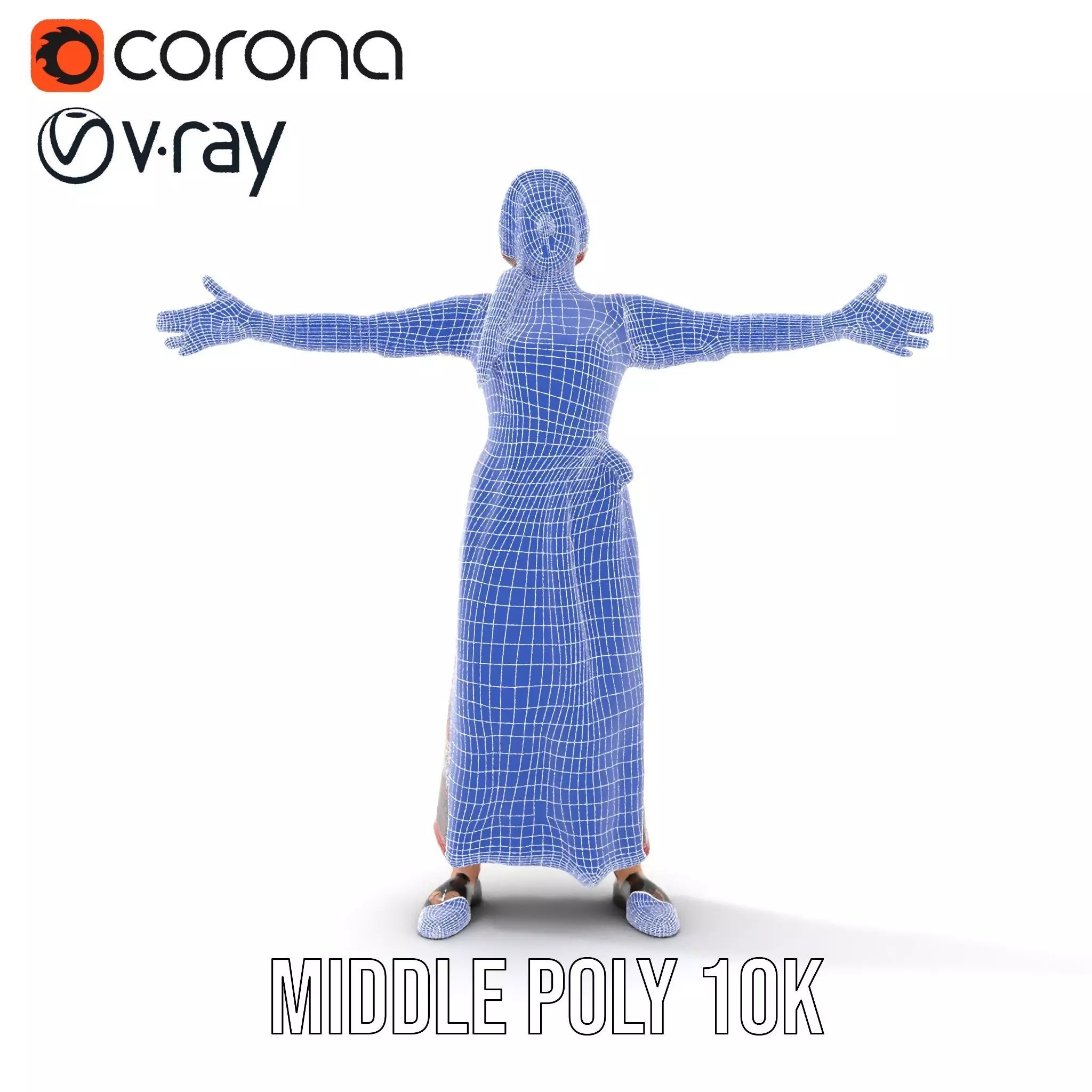 Traditional Folk Costume model pack Low-poly 3D model_24