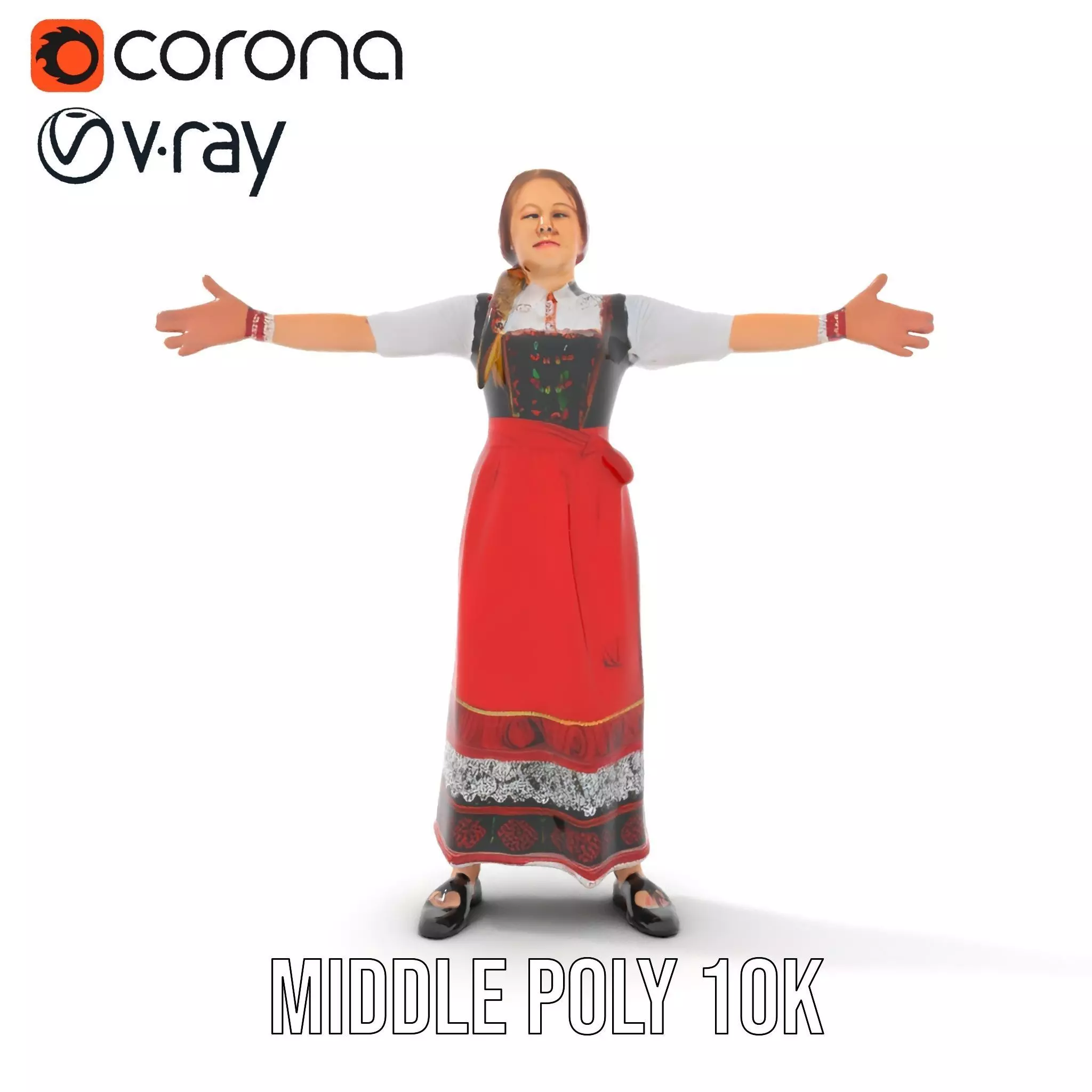 Traditional Folk Costume model pack Low-poly 3D model_30