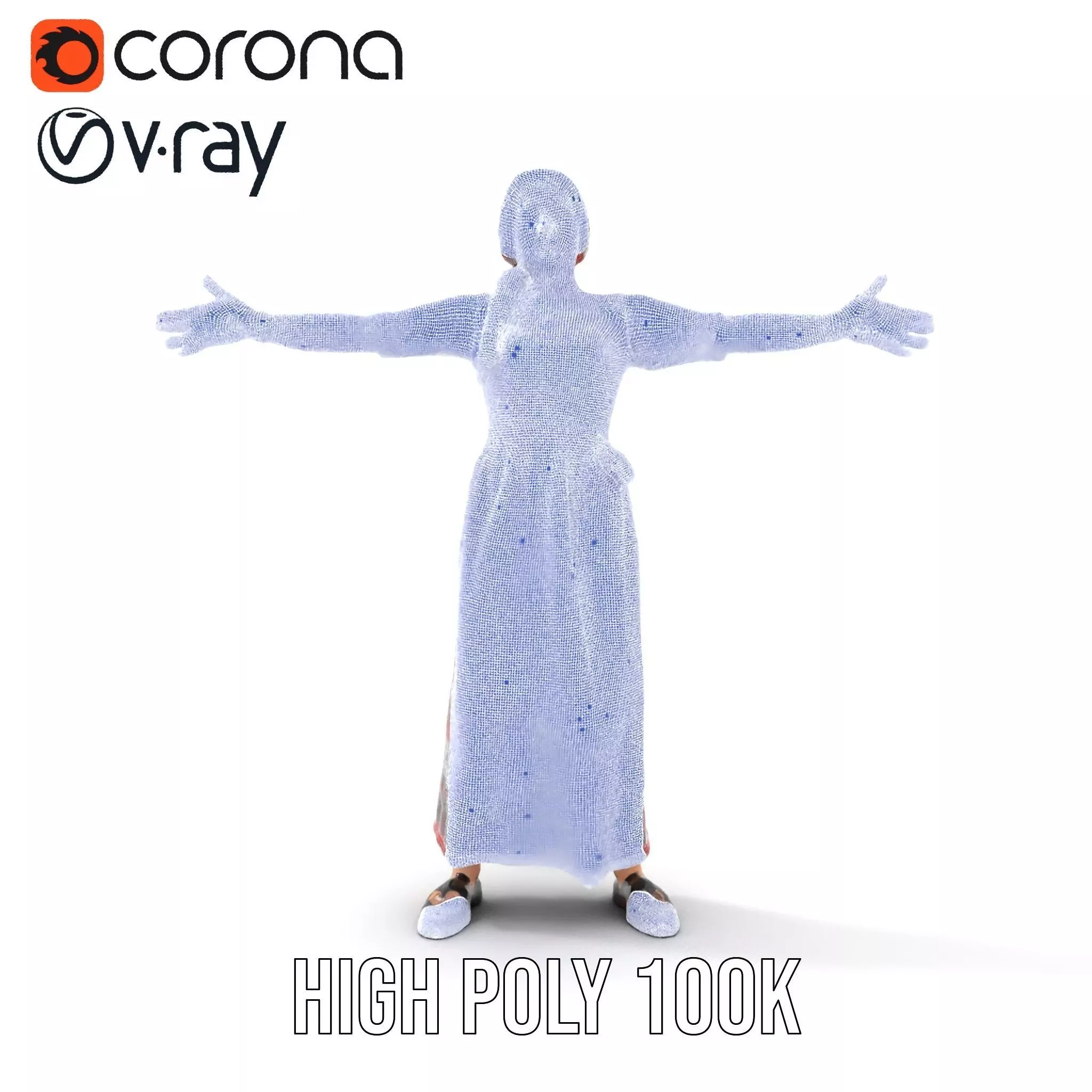 Traditional Folk Costume model pack Low-poly 3D model_34