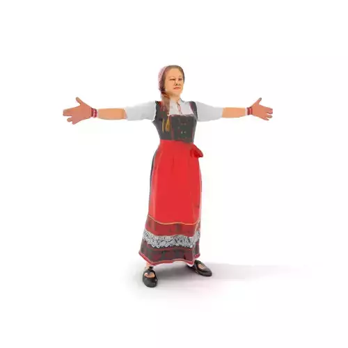 Traditional Folk Costume model pack Low-poly 3D model