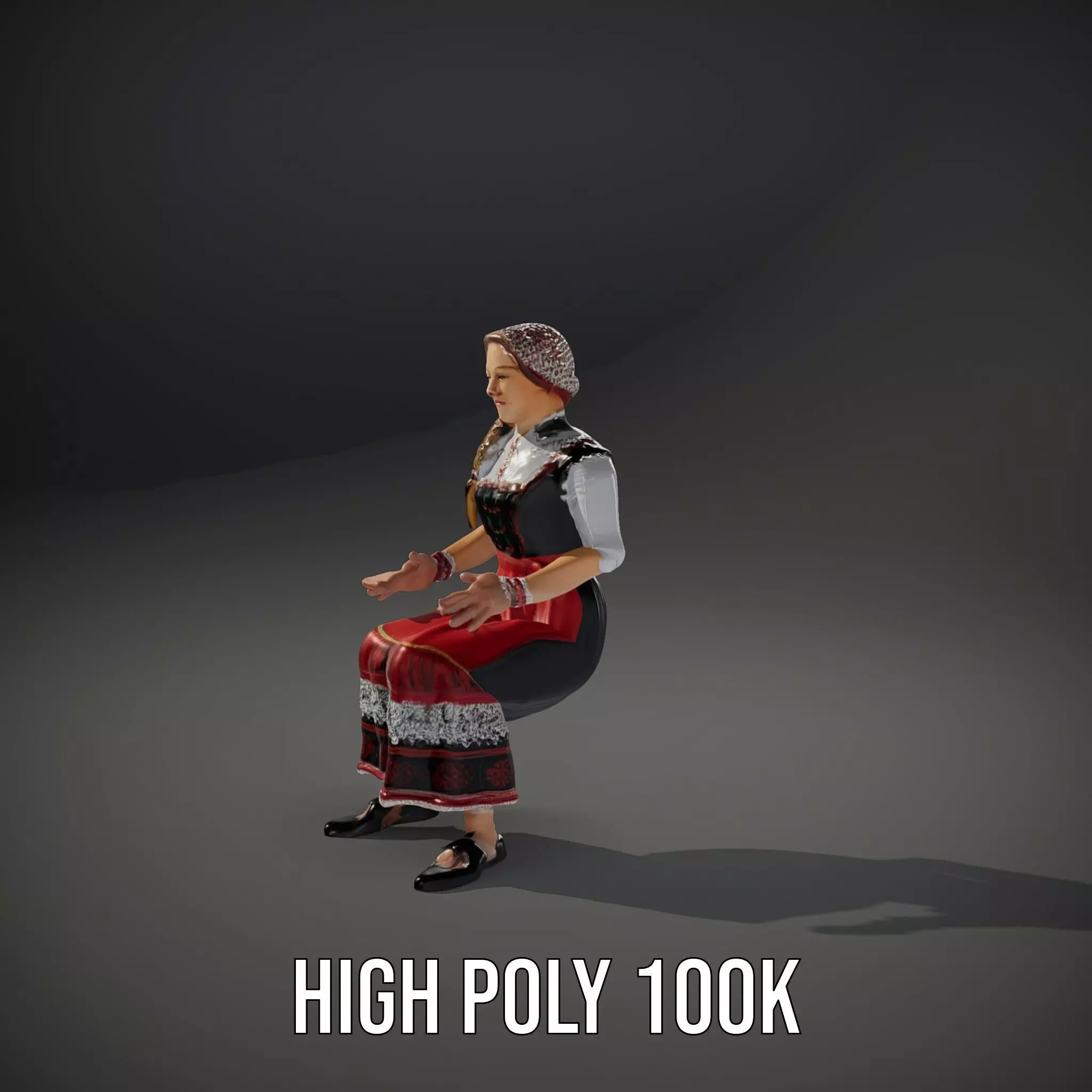Traditional Folk Costume model pack Low-poly 3D model_12