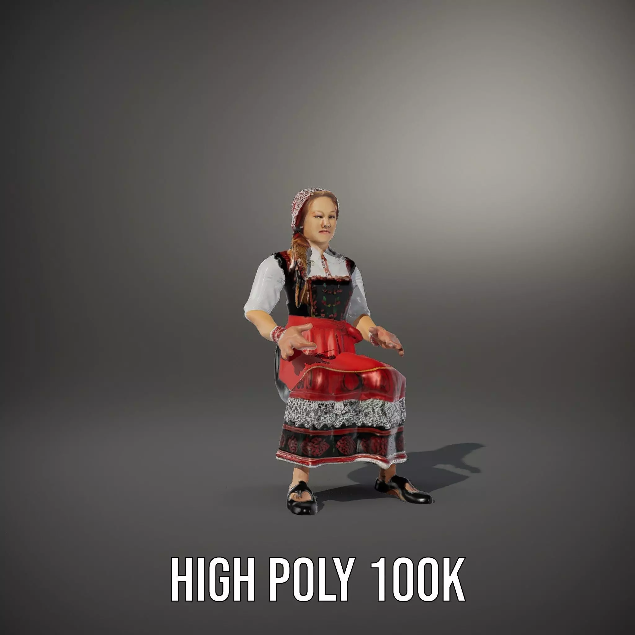Traditional Folk Costume model pack Low-poly 3D model_8