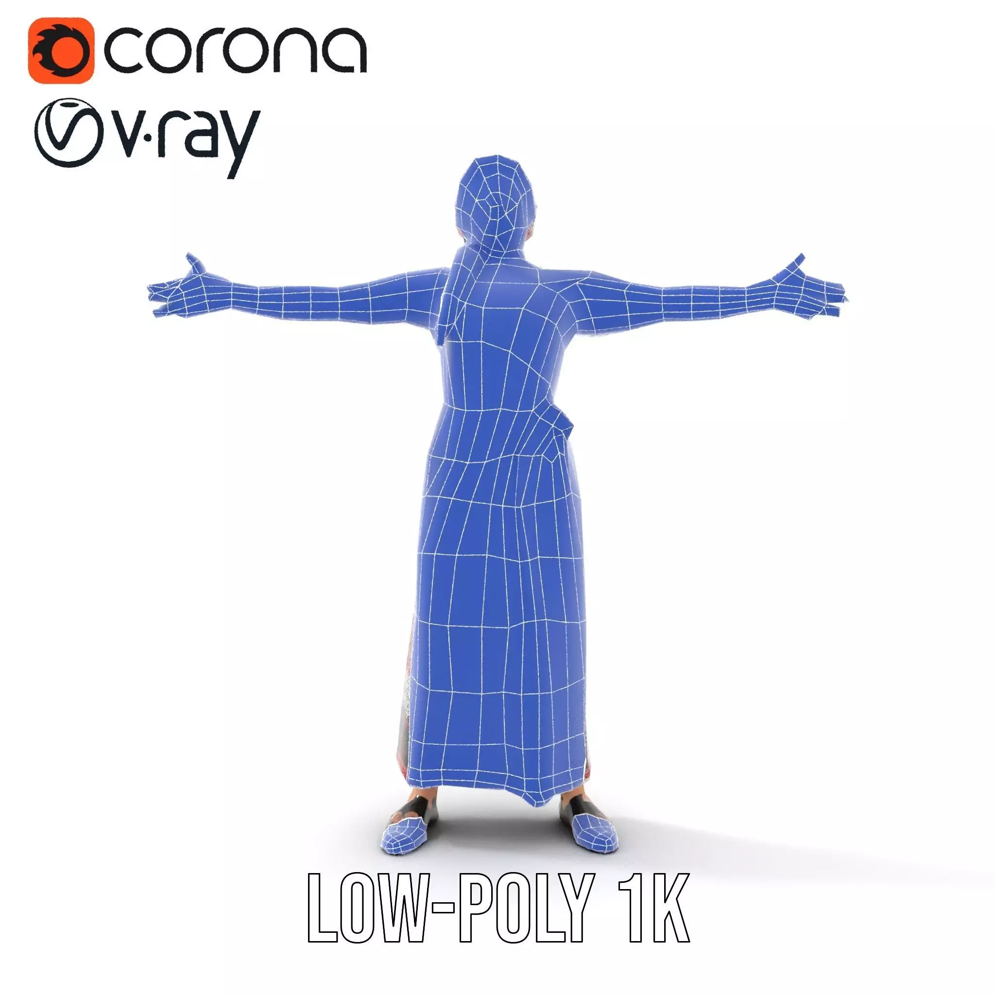 Traditional Folk Costume model pack Low-poly 3D model_19