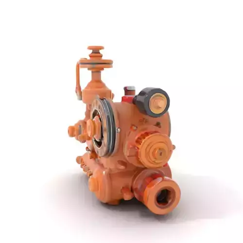 Steam Engine Gear model pack Low-poly 3D model