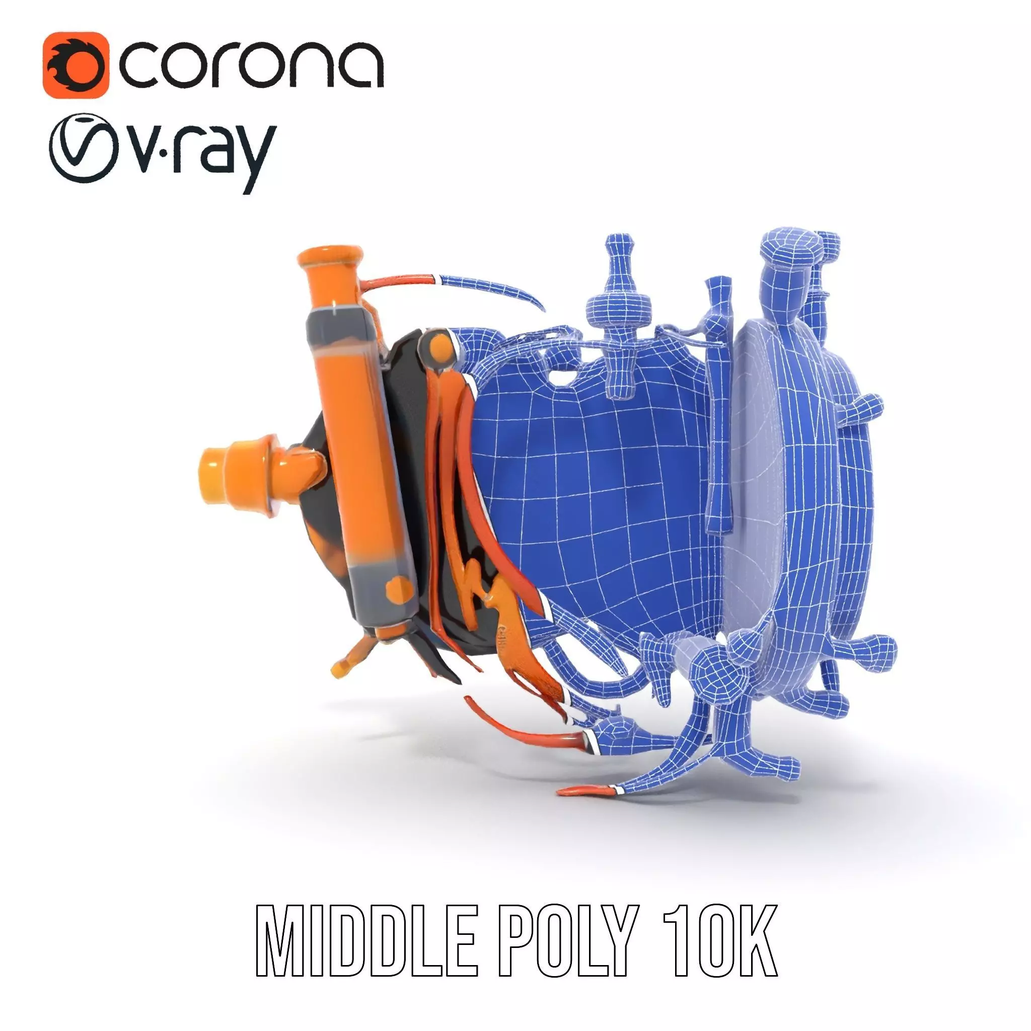 Golden Steampunk Gadget model pack Low-poly 3D model_29