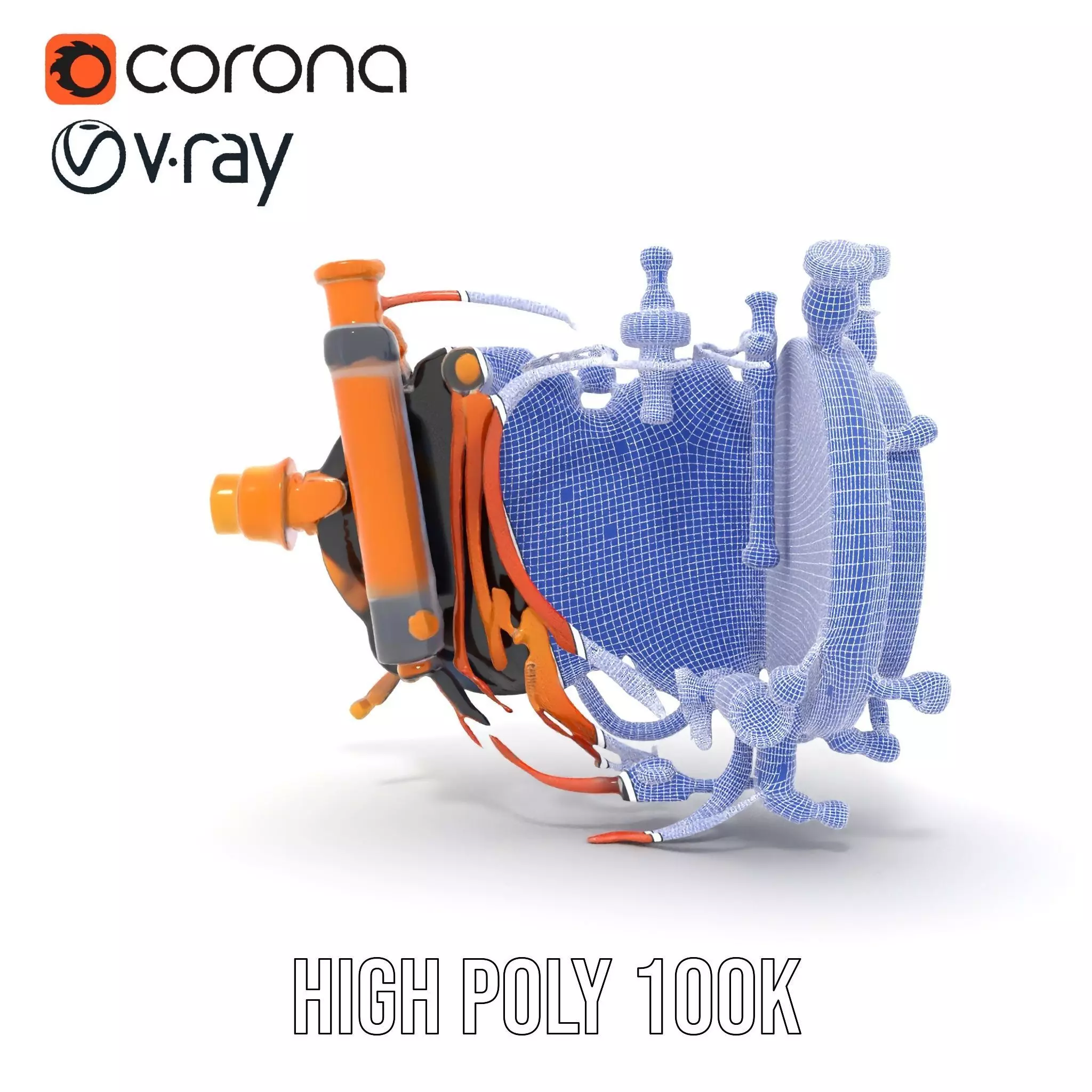 Golden Steampunk Gadget model pack Low-poly 3D model_32