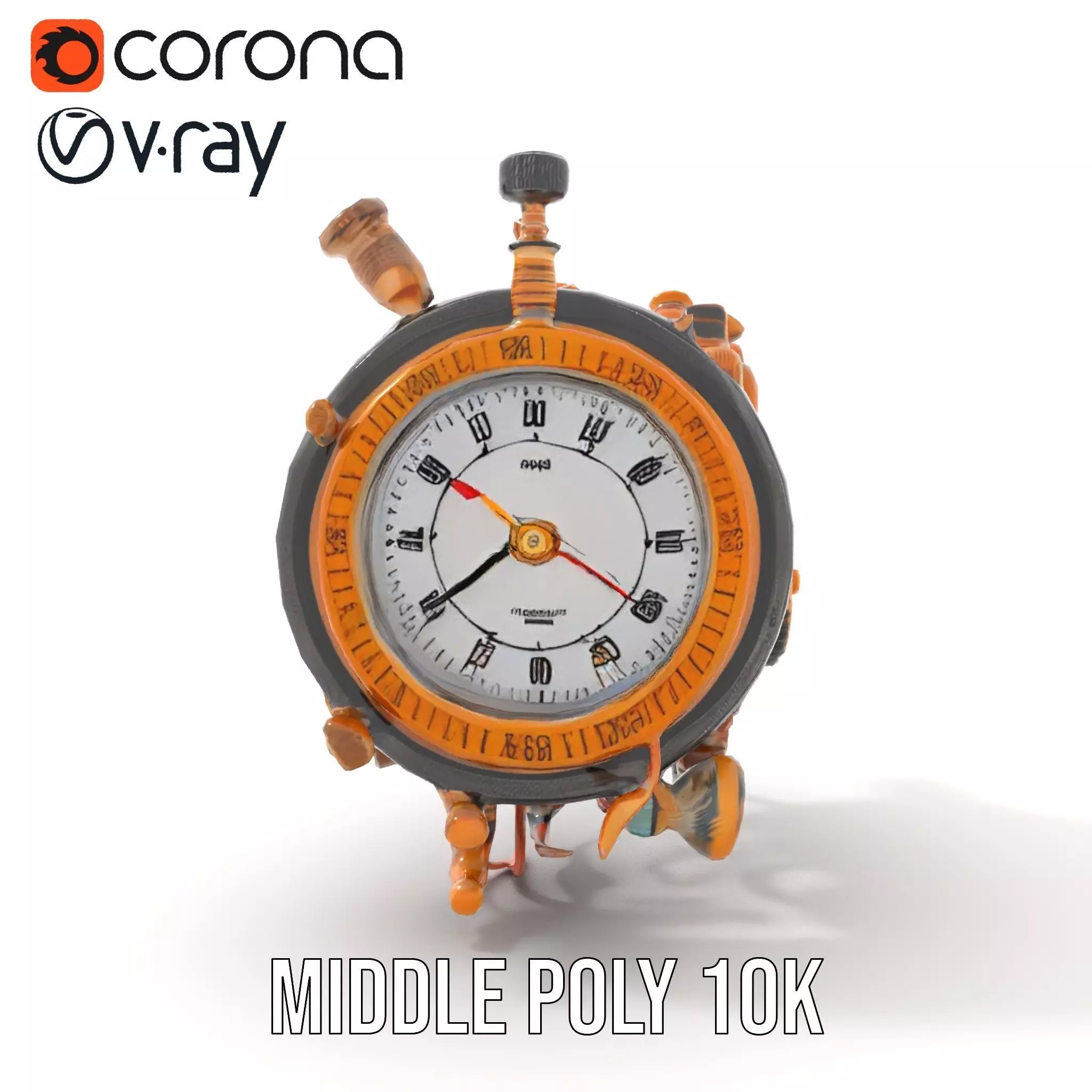 Golden Steampunk Gadget model pack Low-poly 3D model_21