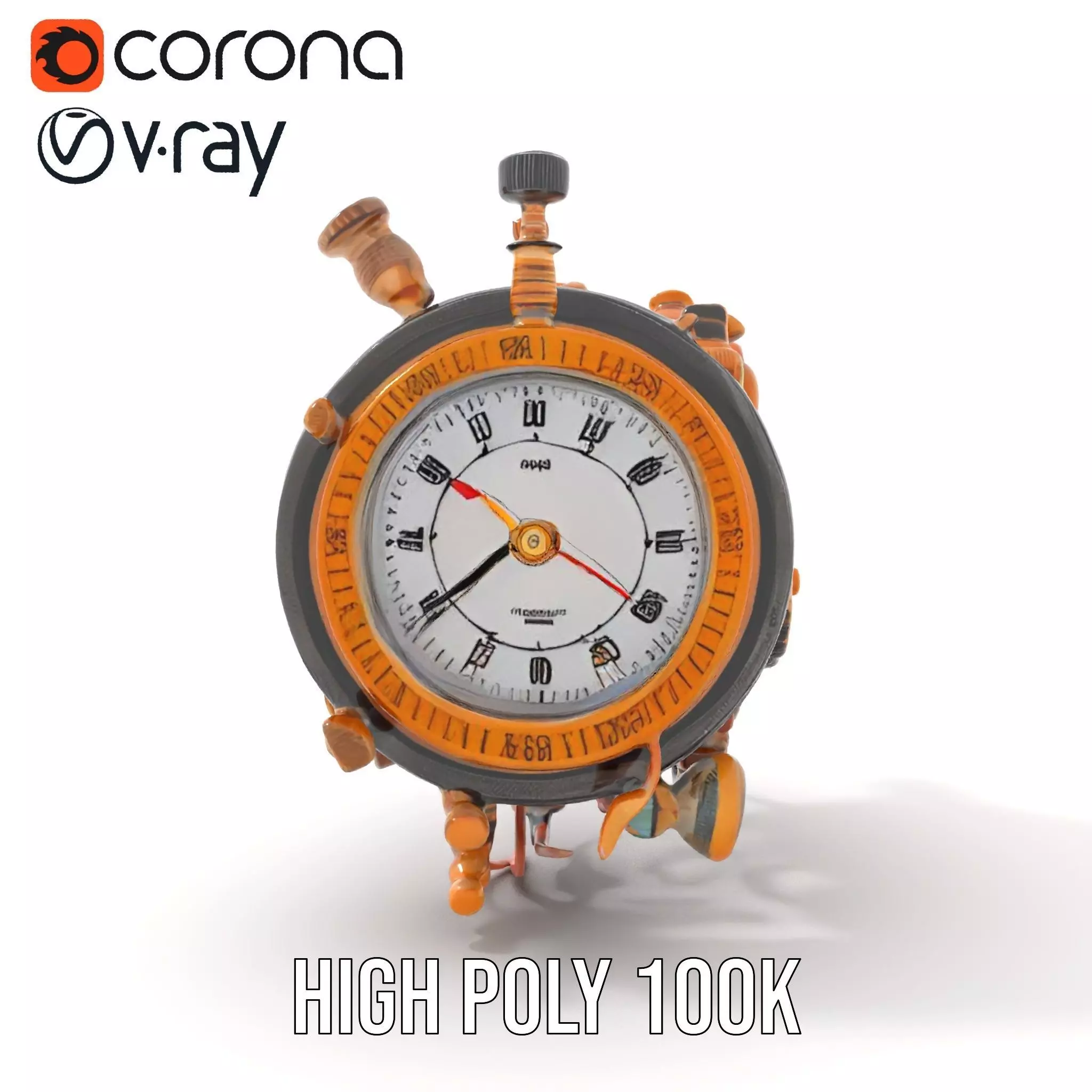 Golden Steampunk Gadget model pack Low-poly 3D model_25