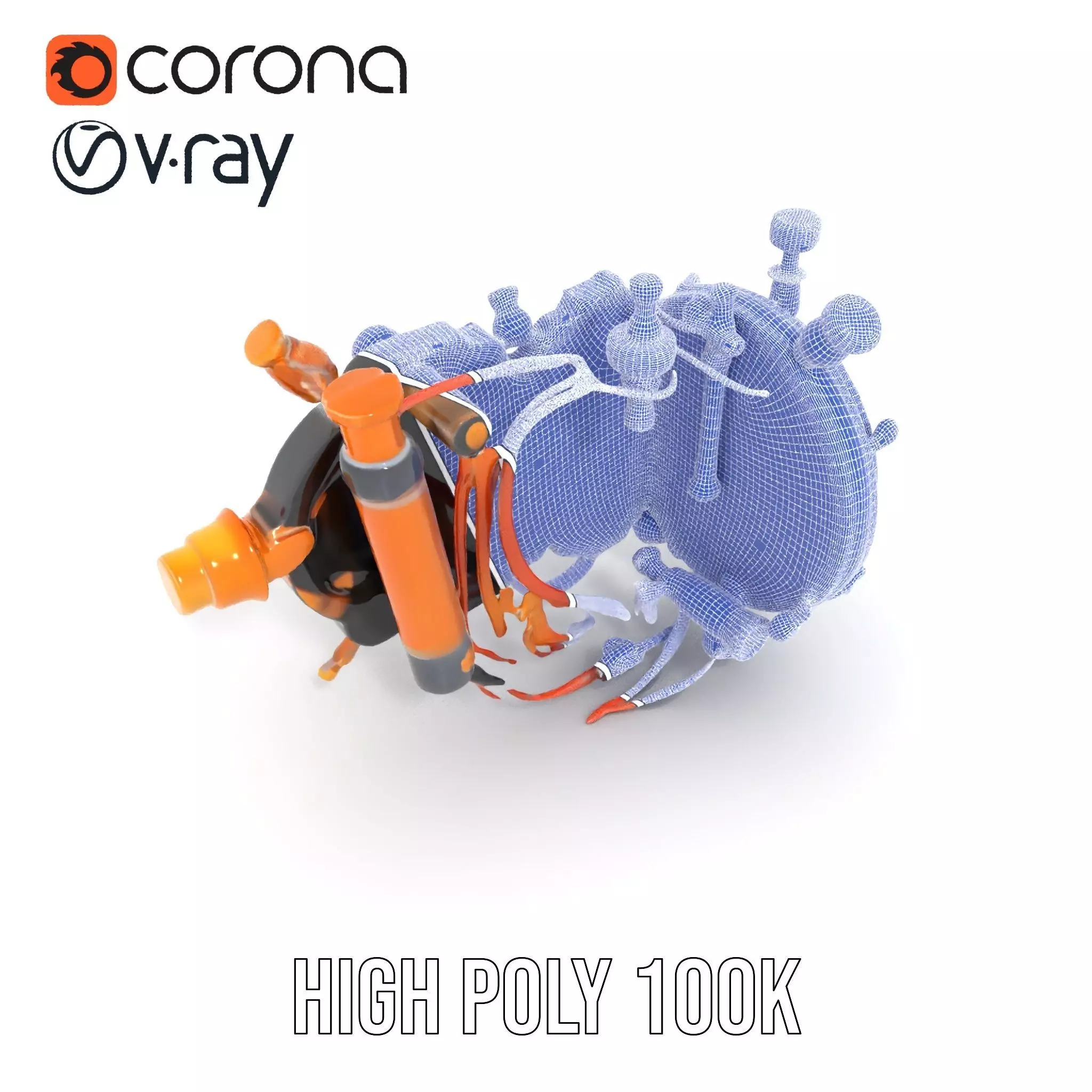 Golden Steampunk Gadget model pack Low-poly 3D model_33