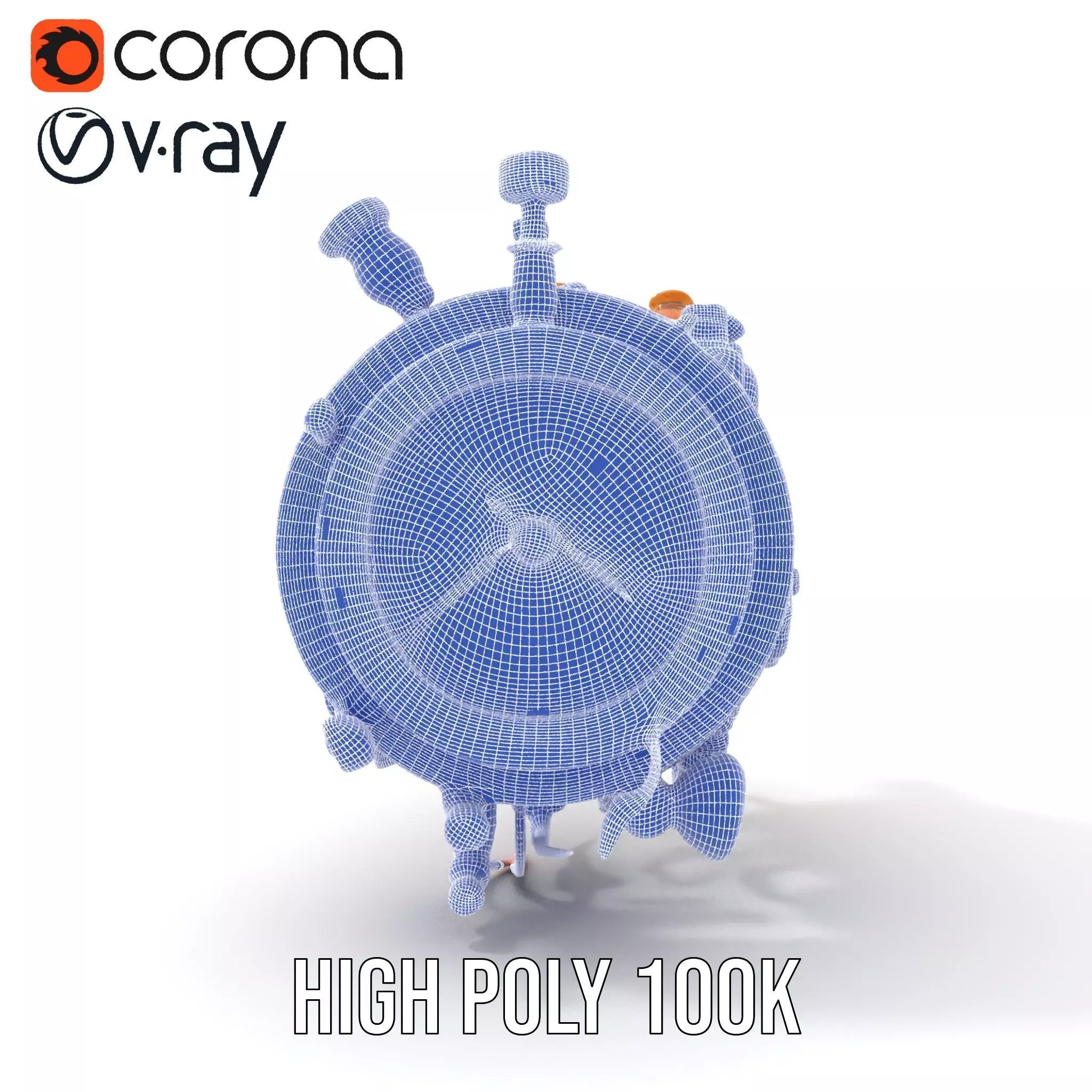 Golden Steampunk Gadget model pack Low-poly 3D model_34