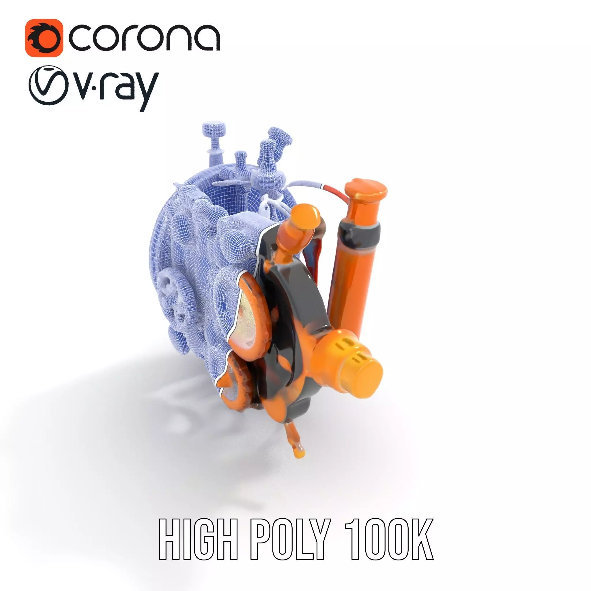 Golden Steampunk Gadget model pack Low-poly 3D model_17