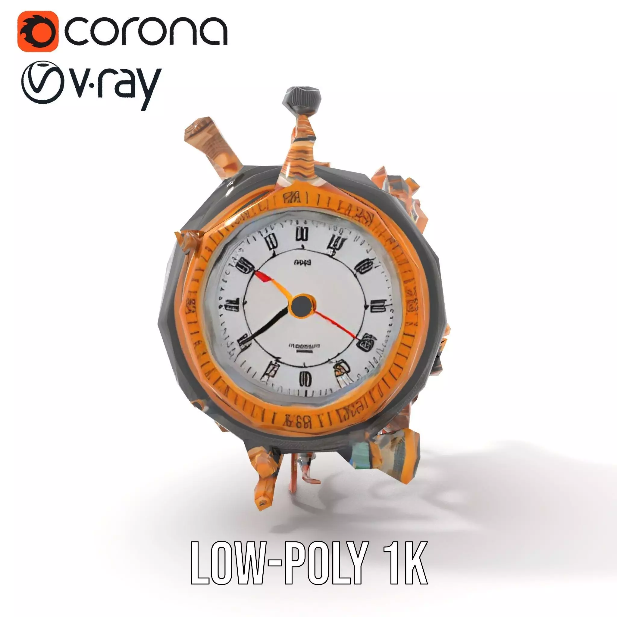 Golden Steampunk Gadget model pack Low-poly 3D model_12