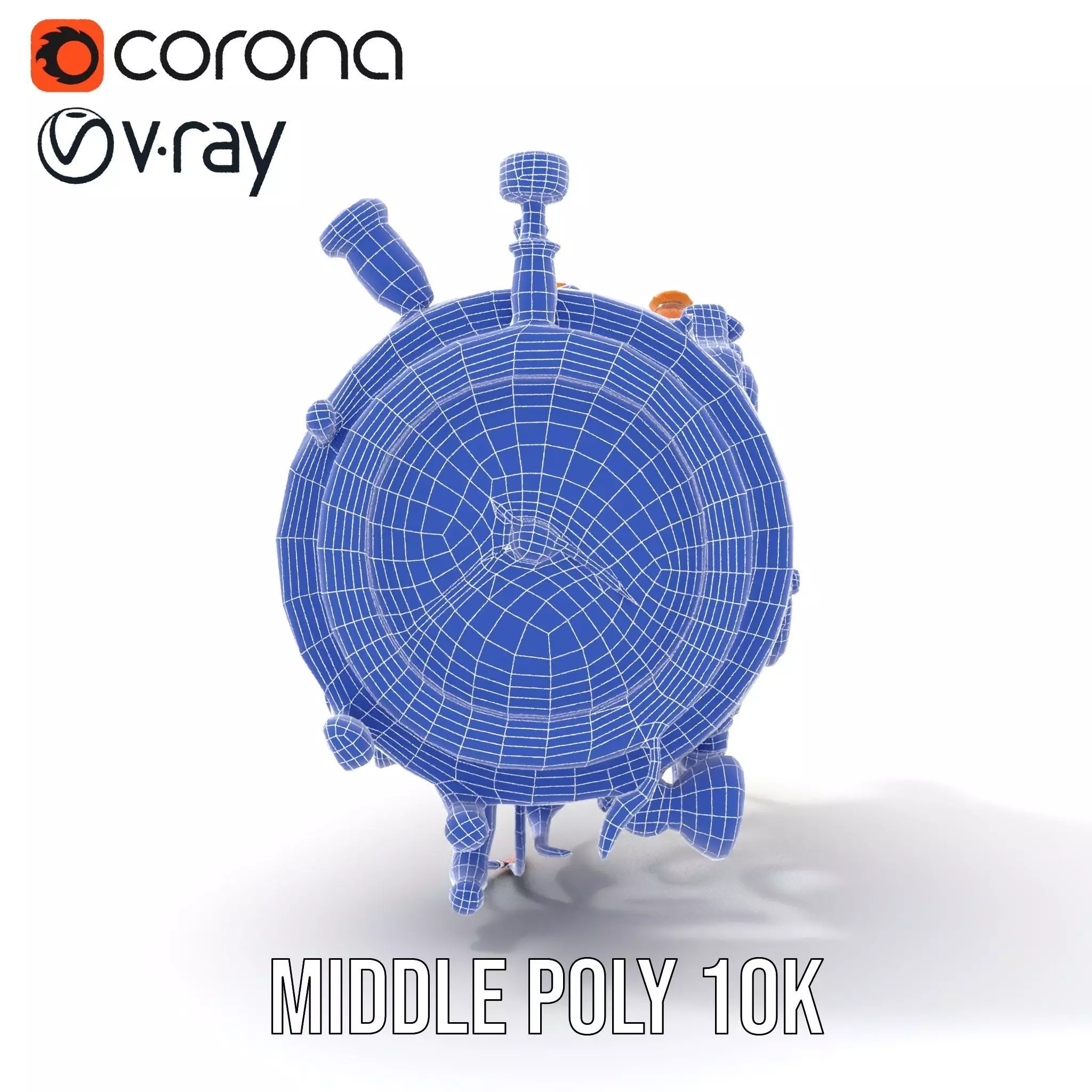 Golden Steampunk Gadget model pack Low-poly 3D model_26