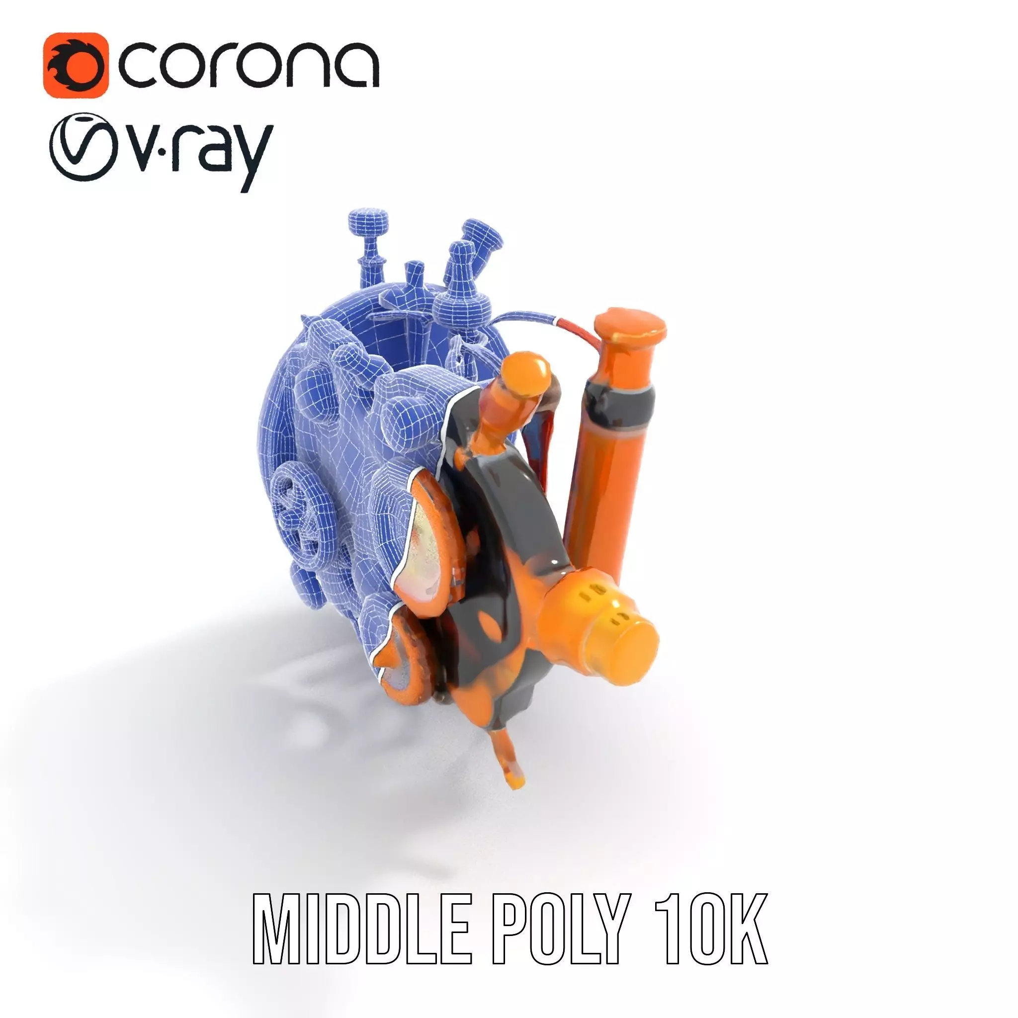 Golden Steampunk Gadget model pack Low-poly 3D model_18