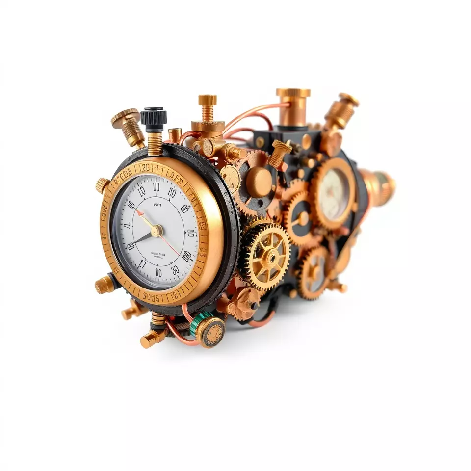 Golden Steampunk Gadget model pack Low-poly 3D model_2