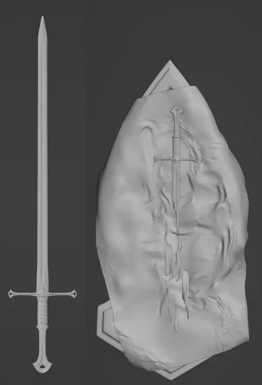 High quality Narsil sword 3D model_4