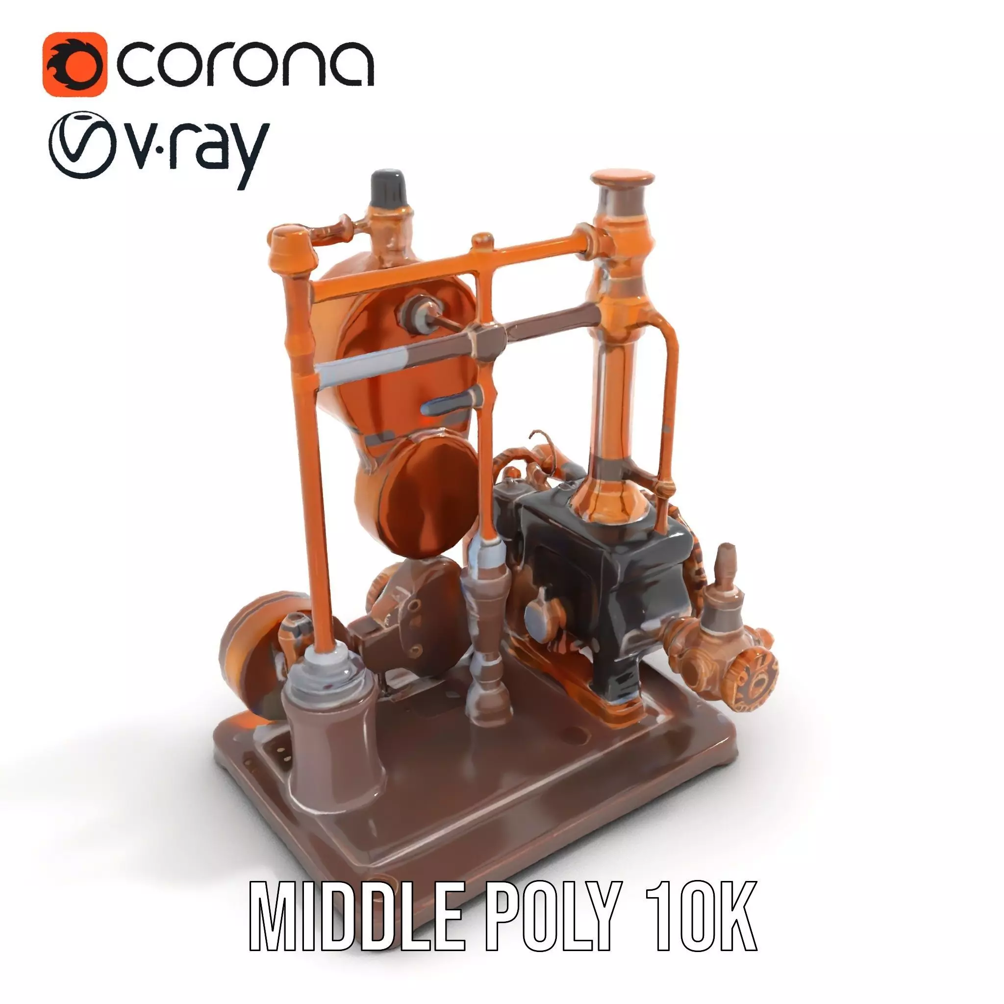 Steampunk Clockwork Brass model pack Low-poly 3D model_5