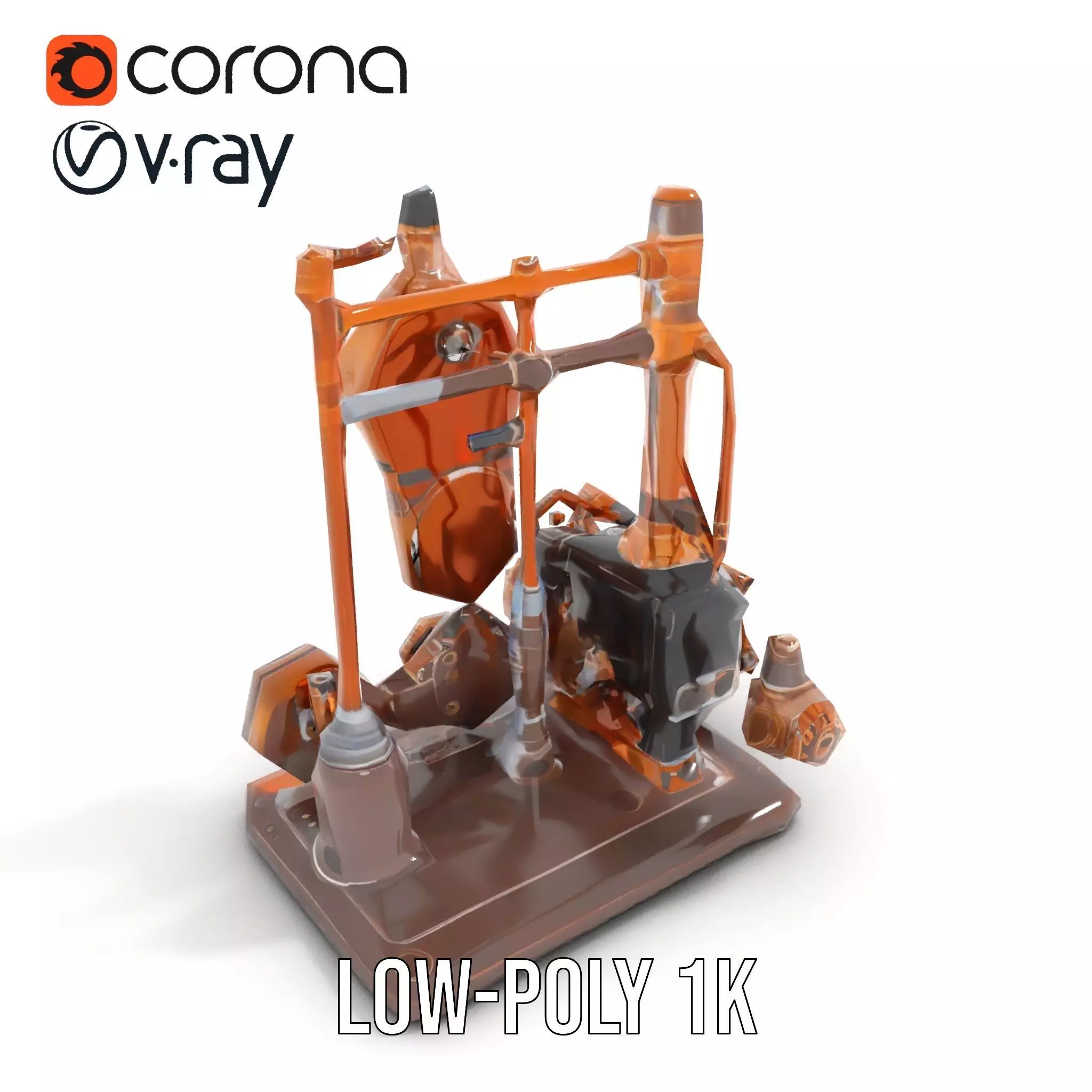 Steampunk Clockwork Brass model pack Low-poly 3D model_19