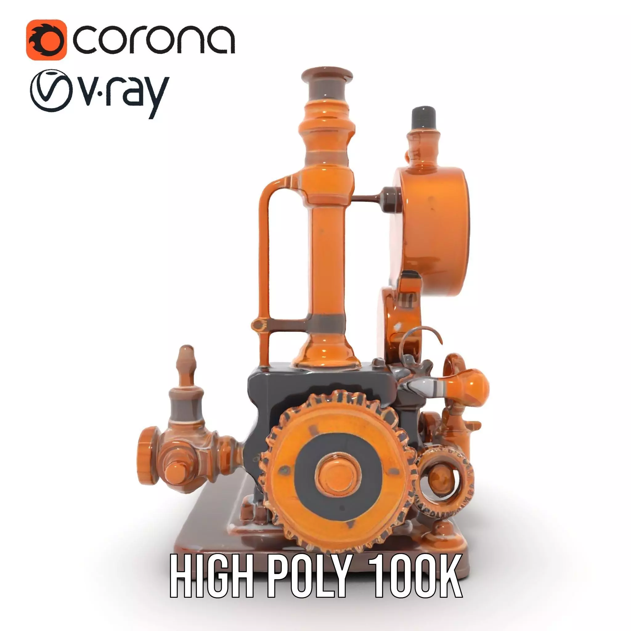 Steampunk Clockwork Brass model pack Low-poly 3D model_29