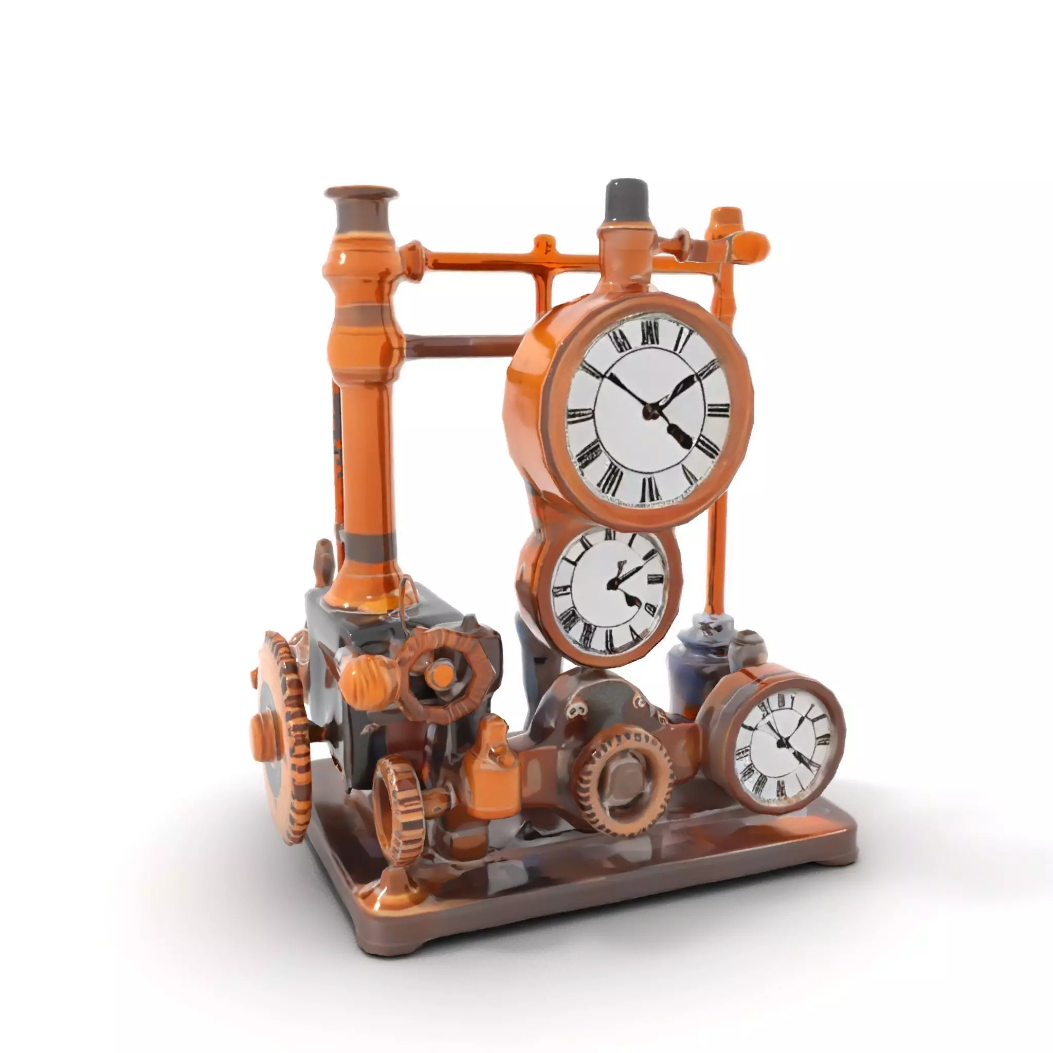 Steampunk Clockwork Brass model pack Low-poly 3D model_6