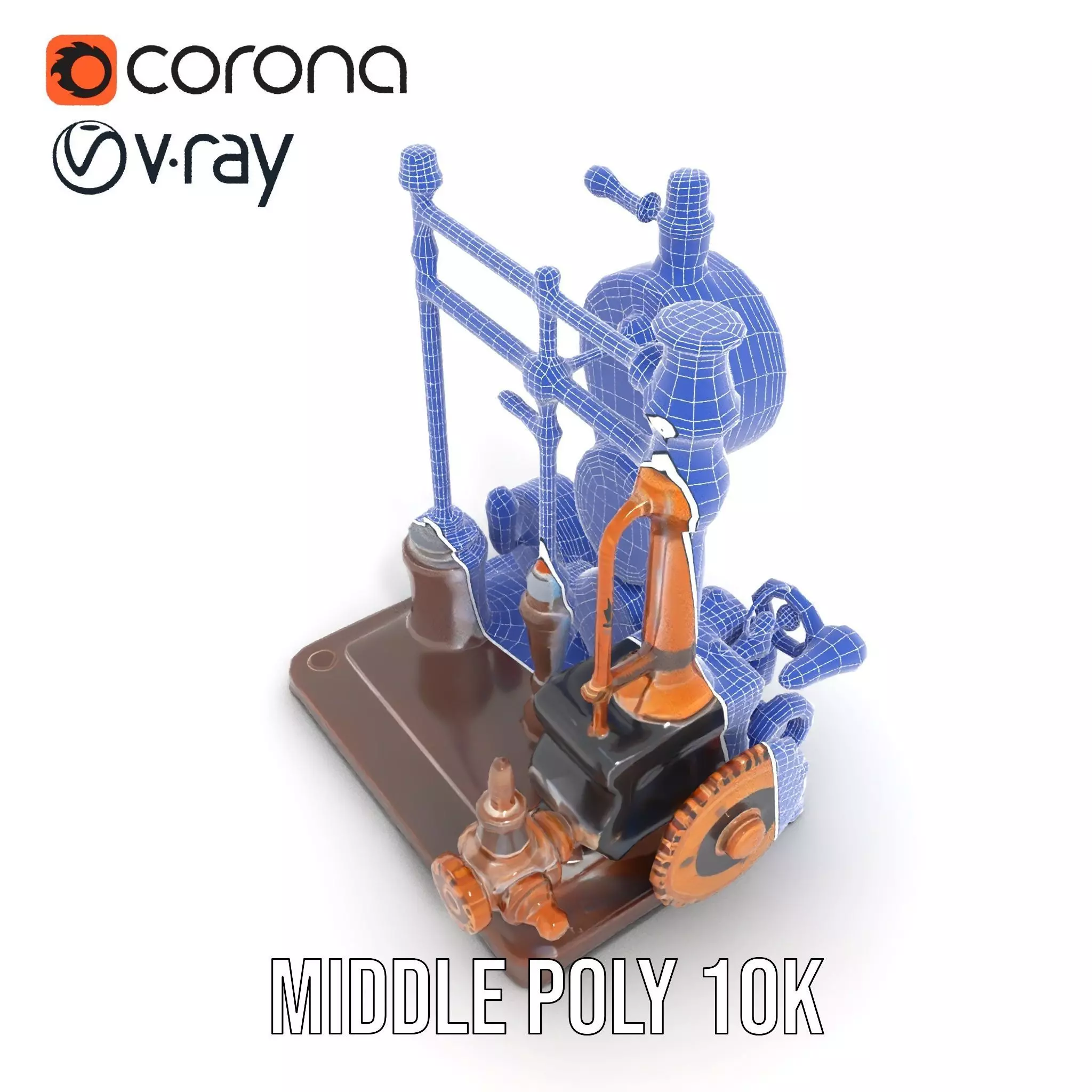 Steampunk Clockwork Brass model pack Low-poly 3D model_24