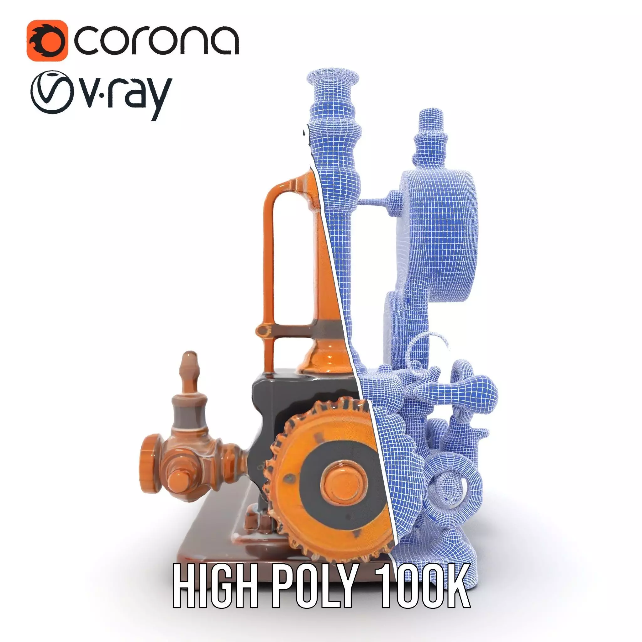 Steampunk Clockwork Brass model pack Low-poly 3D model_34