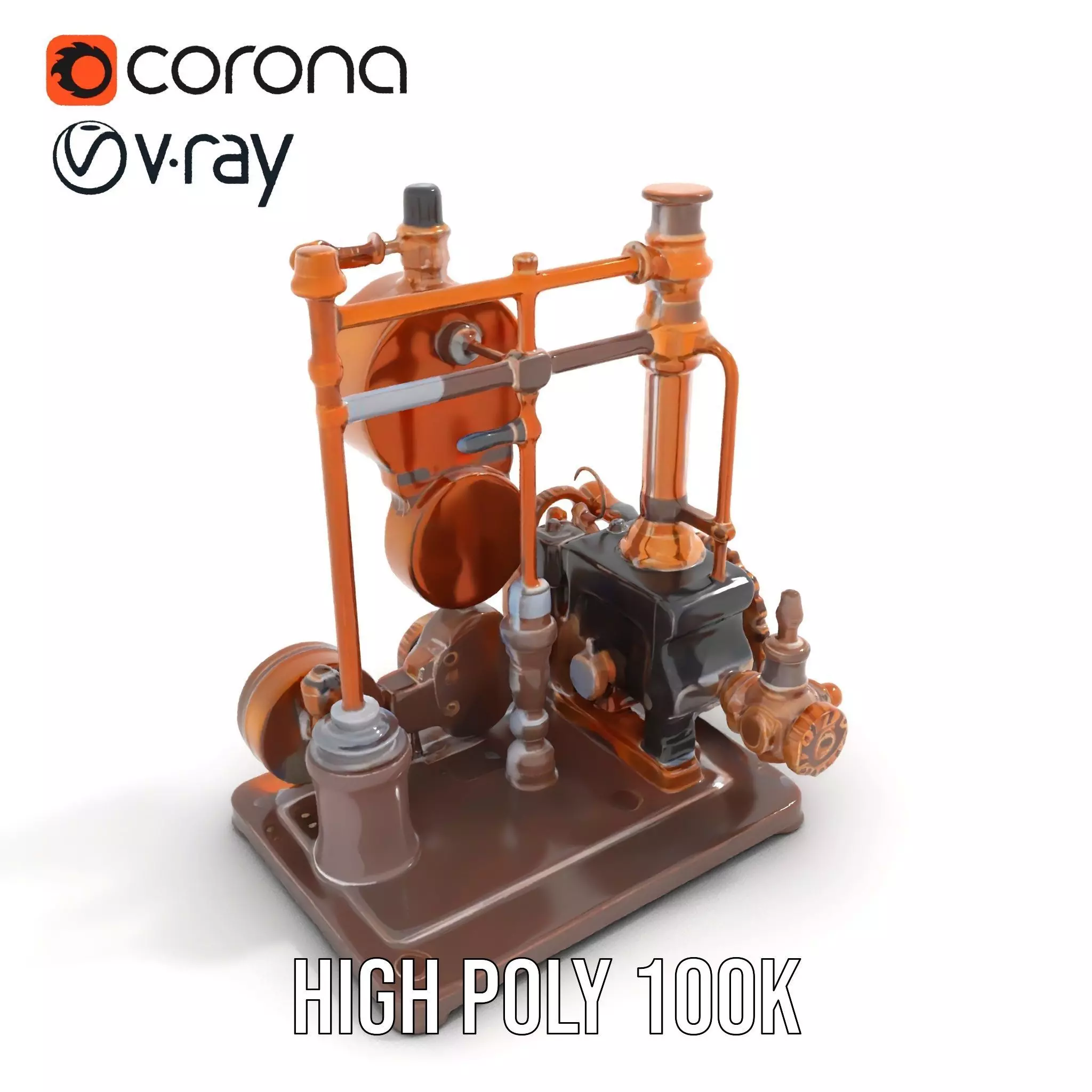Steampunk Clockwork Brass model pack Low-poly 3D model_15