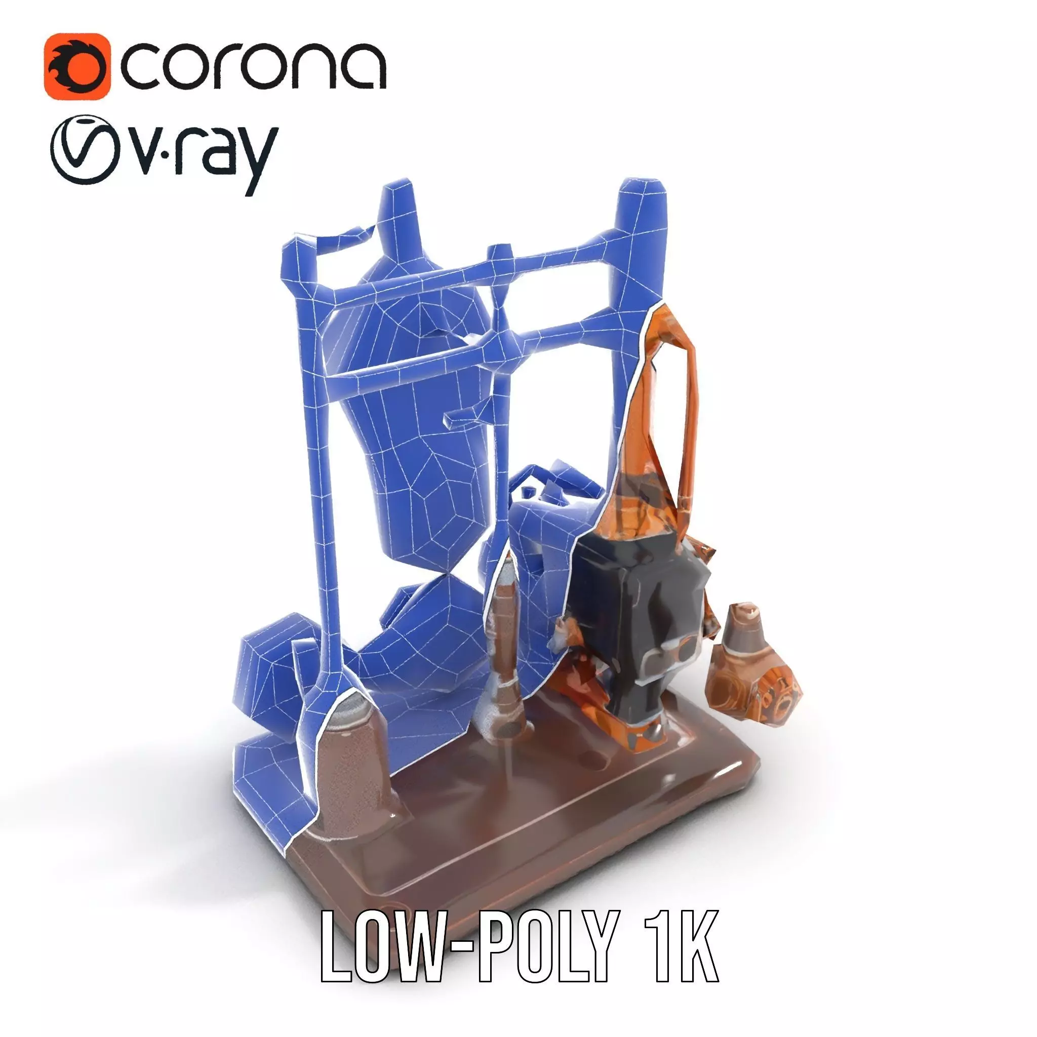 Steampunk Clockwork Brass model pack Low-poly 3D model_17