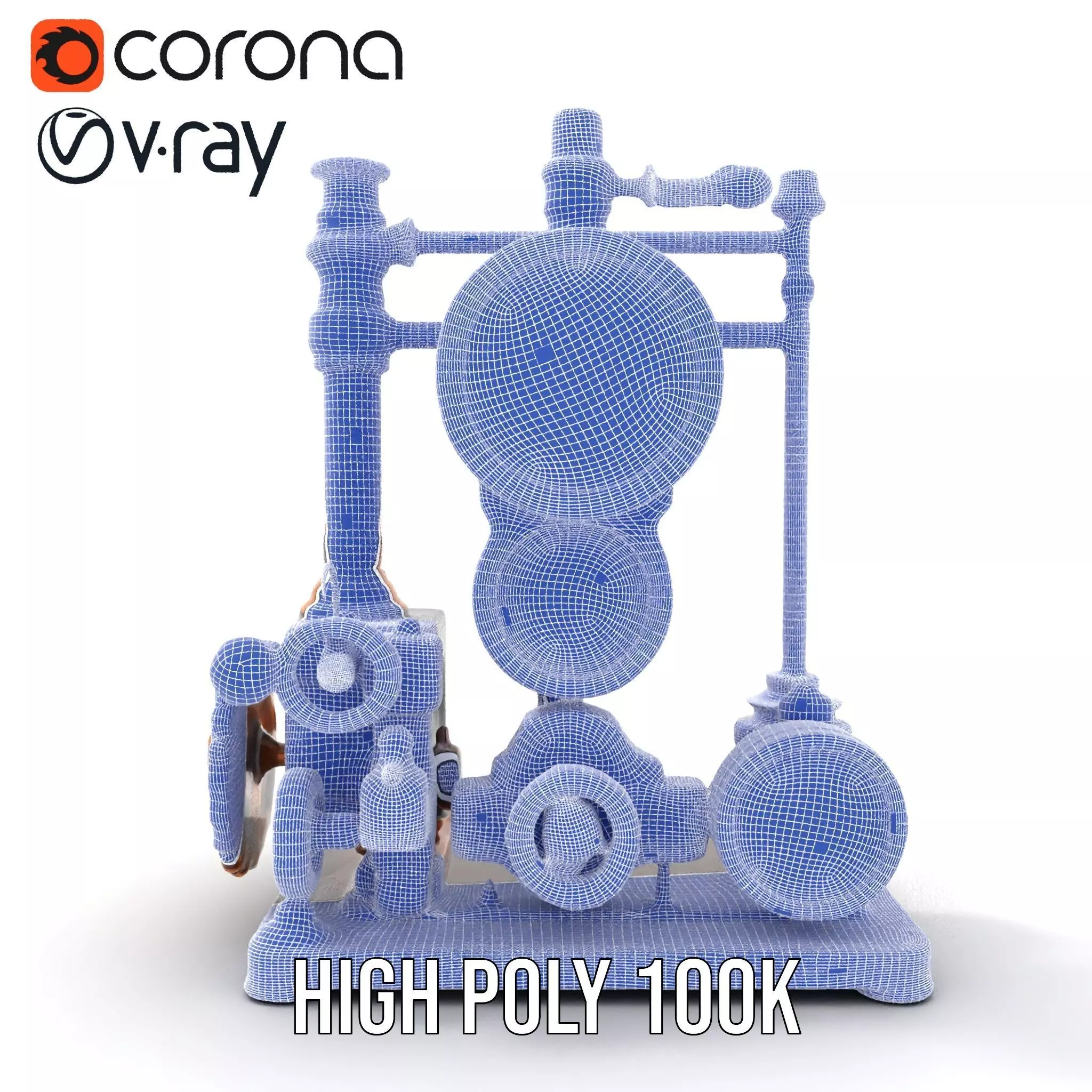 Steampunk Clockwork Brass model pack Low-poly 3D model_32