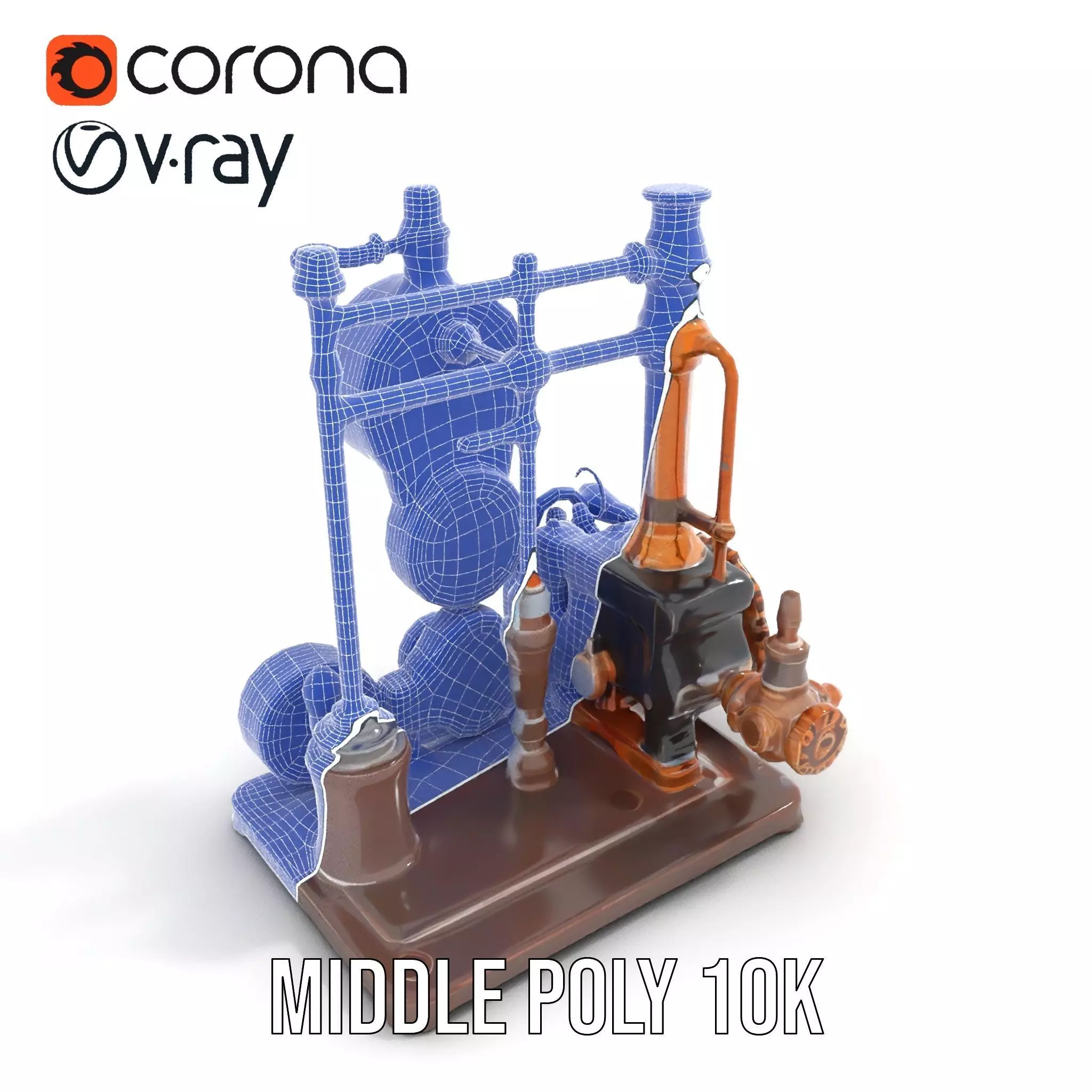 Steampunk Clockwork Brass model pack Low-poly 3D model_27