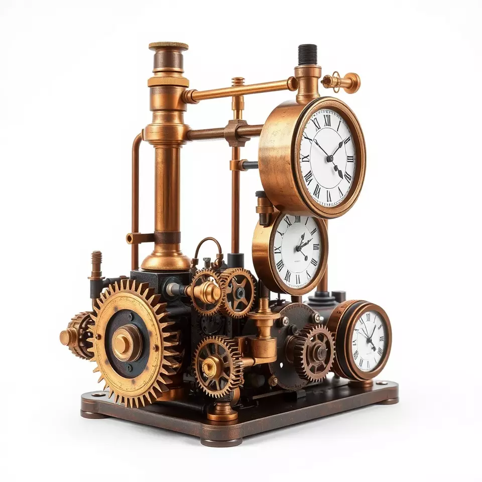 Steampunk Clockwork Brass model pack Low-poly 3D model_2