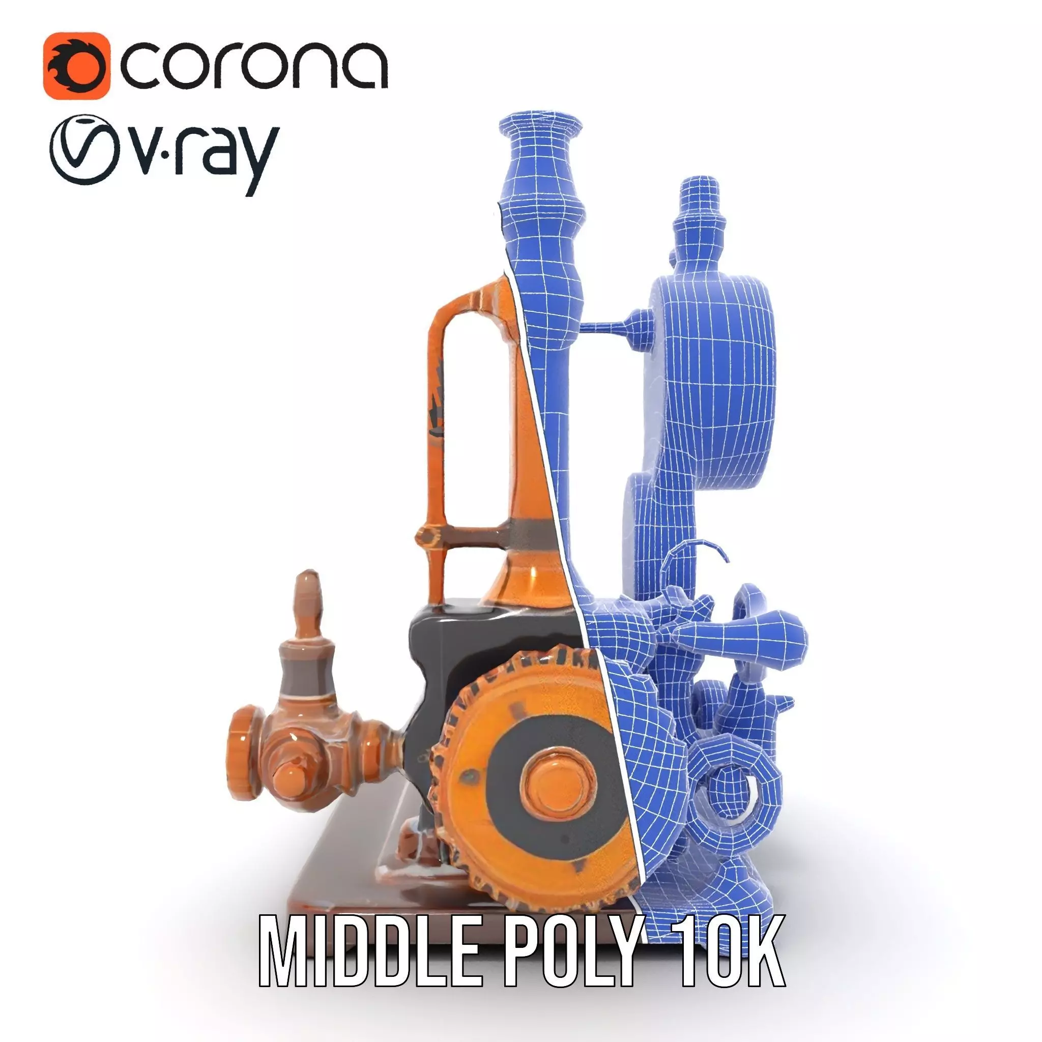 Steampunk Clockwork Brass model pack Low-poly 3D model_16