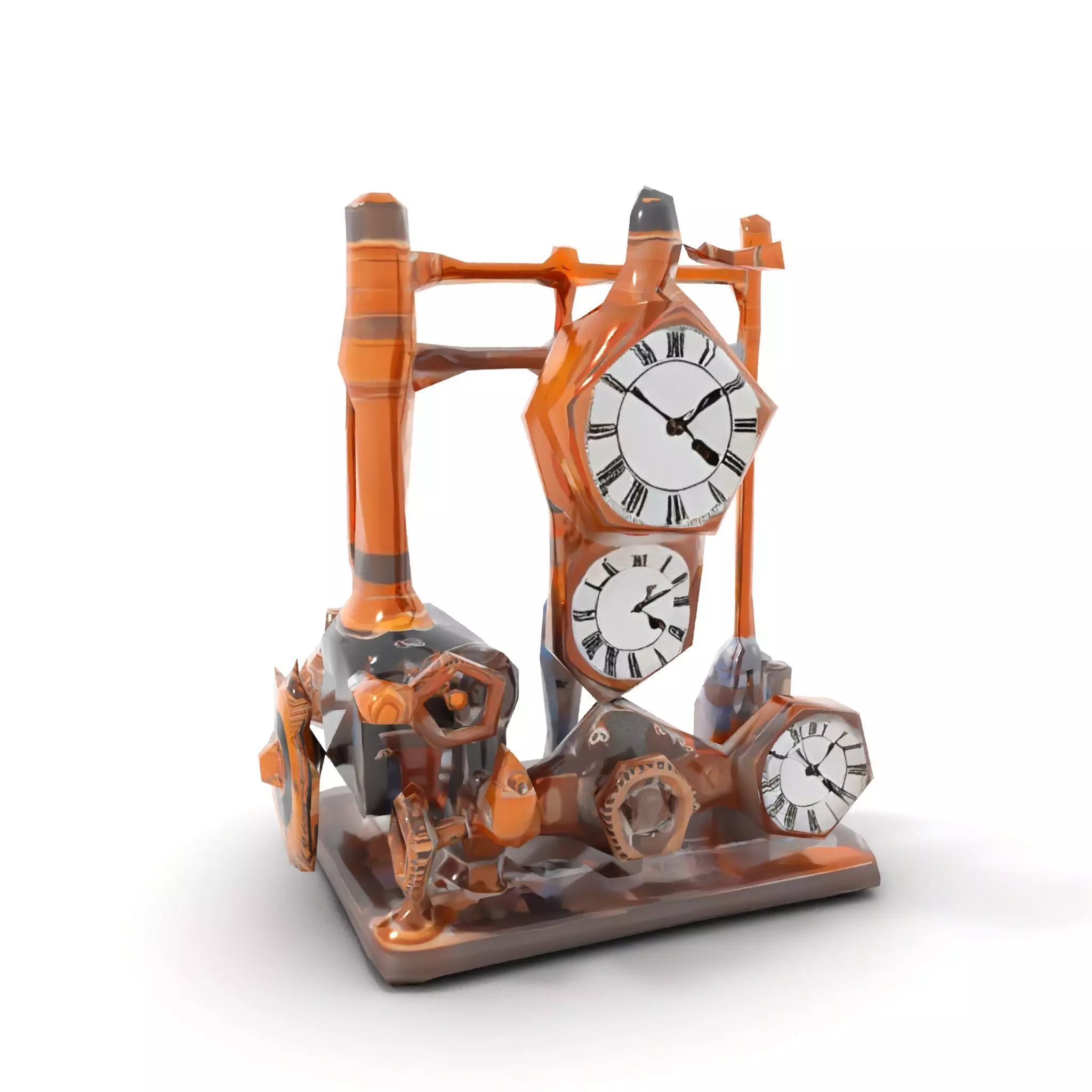 Steampunk Clockwork Brass model pack Low-poly 3D model_7