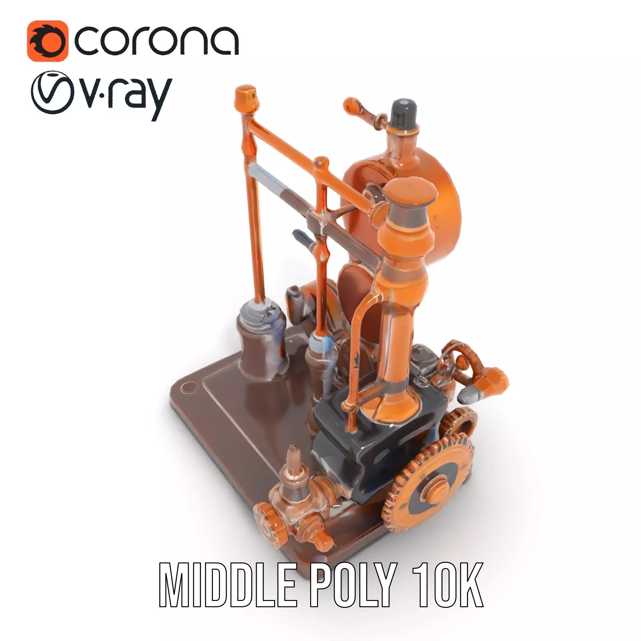 Steampunk Clockwork Brass model pack Low-poly 3D model_13