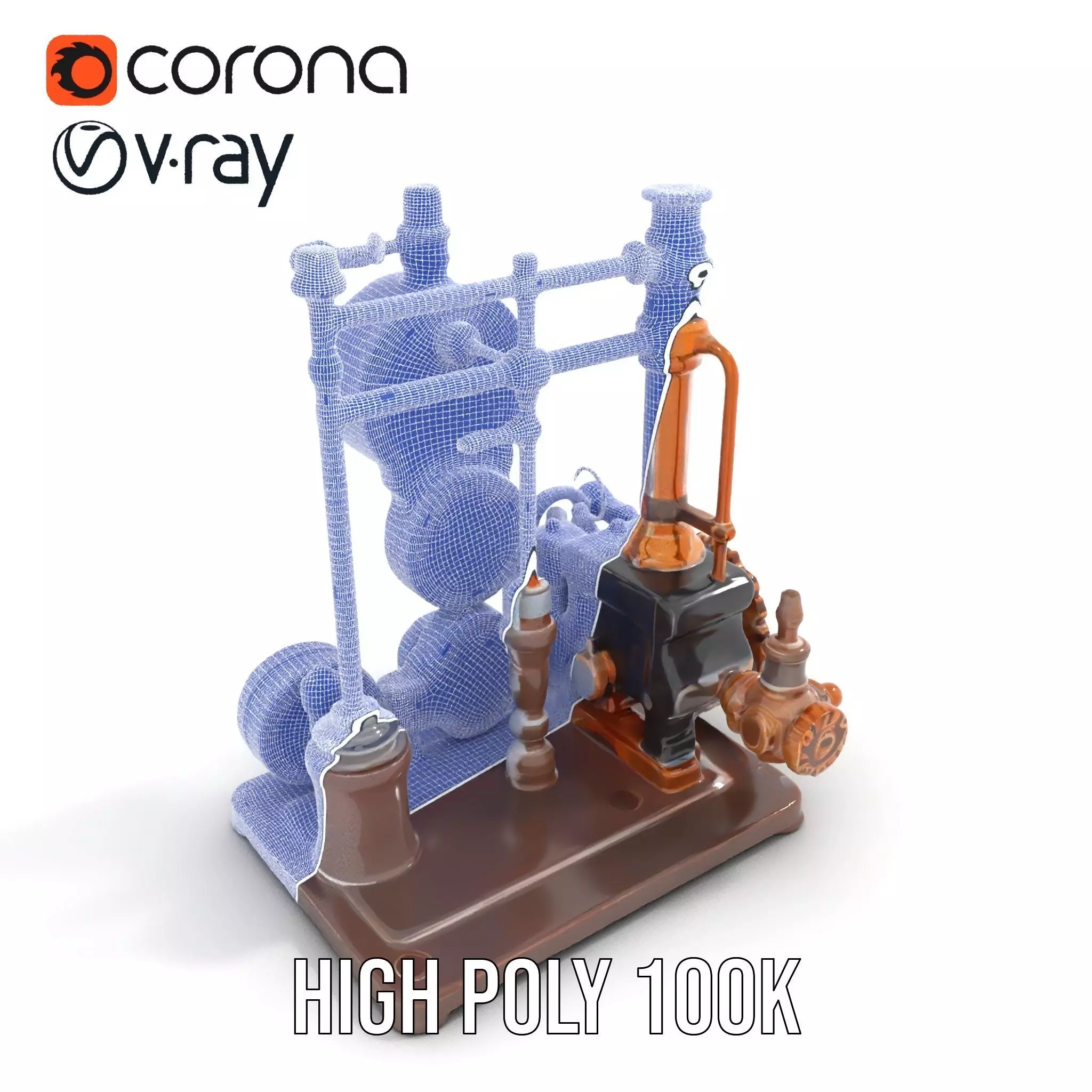 Steampunk Clockwork Brass model pack Low-poly 3D model_26