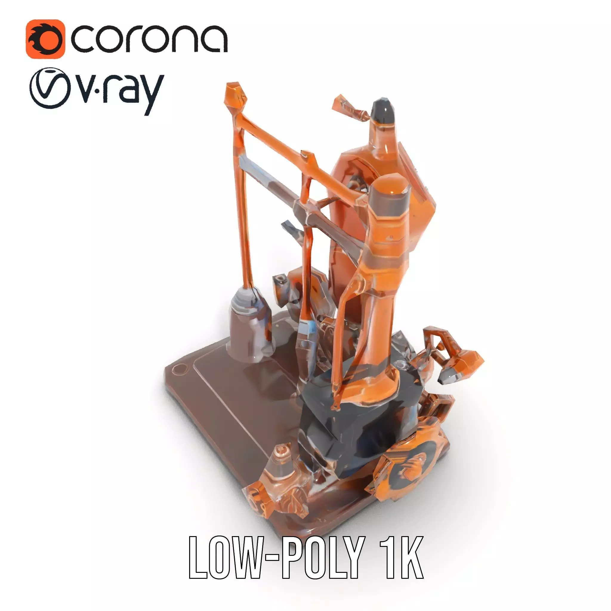 Steampunk Clockwork Brass model pack Low-poly 3D model_14