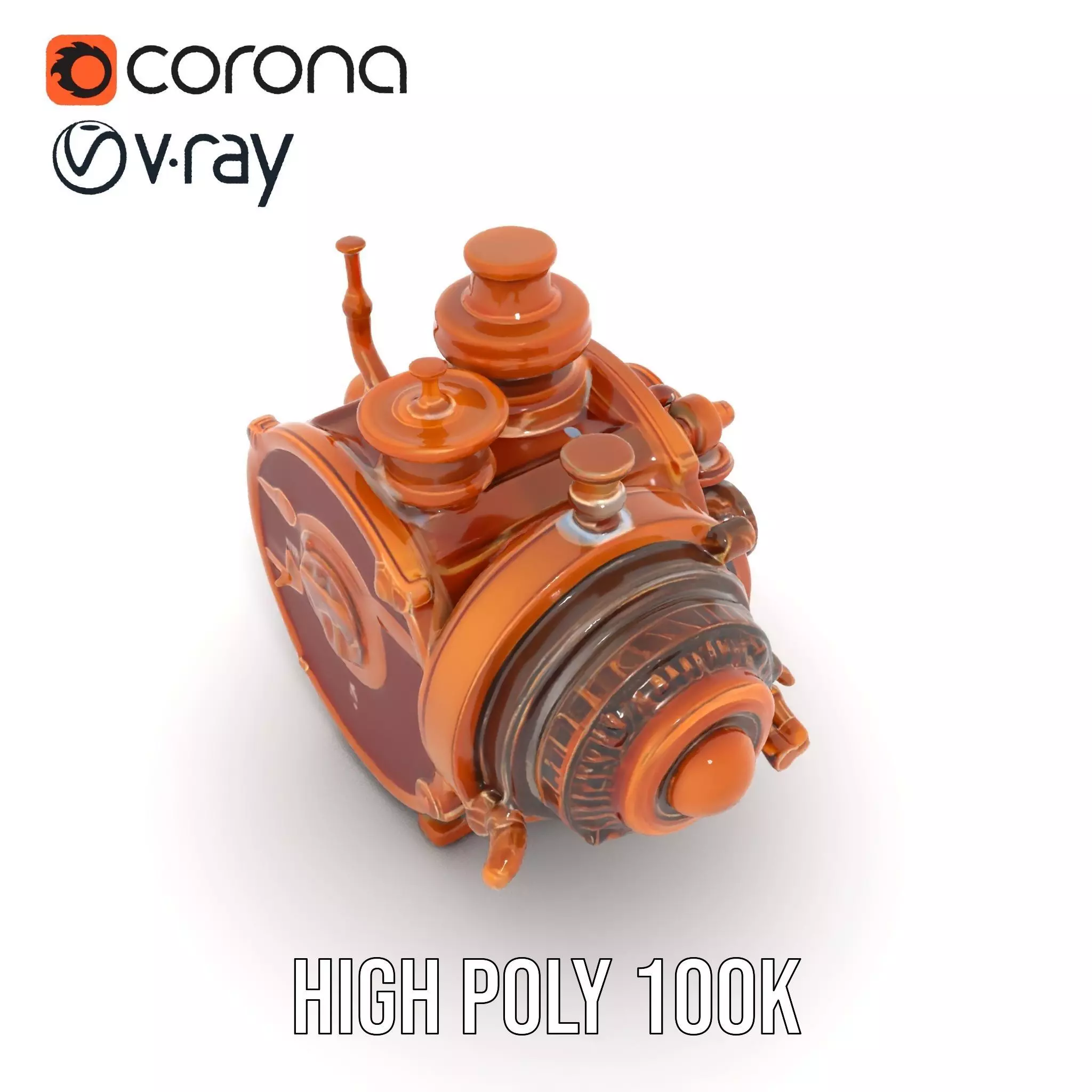 Antique Brass Gadget model pack Low-poly 3D model_26