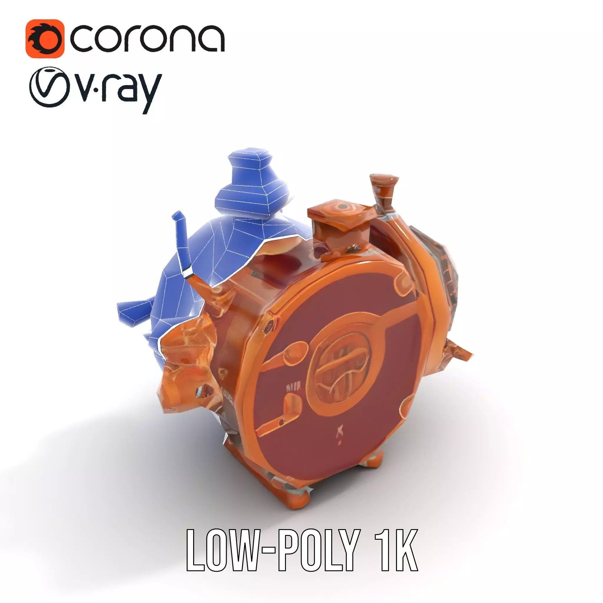 Antique Brass Gadget model pack Low-poly 3D model_30