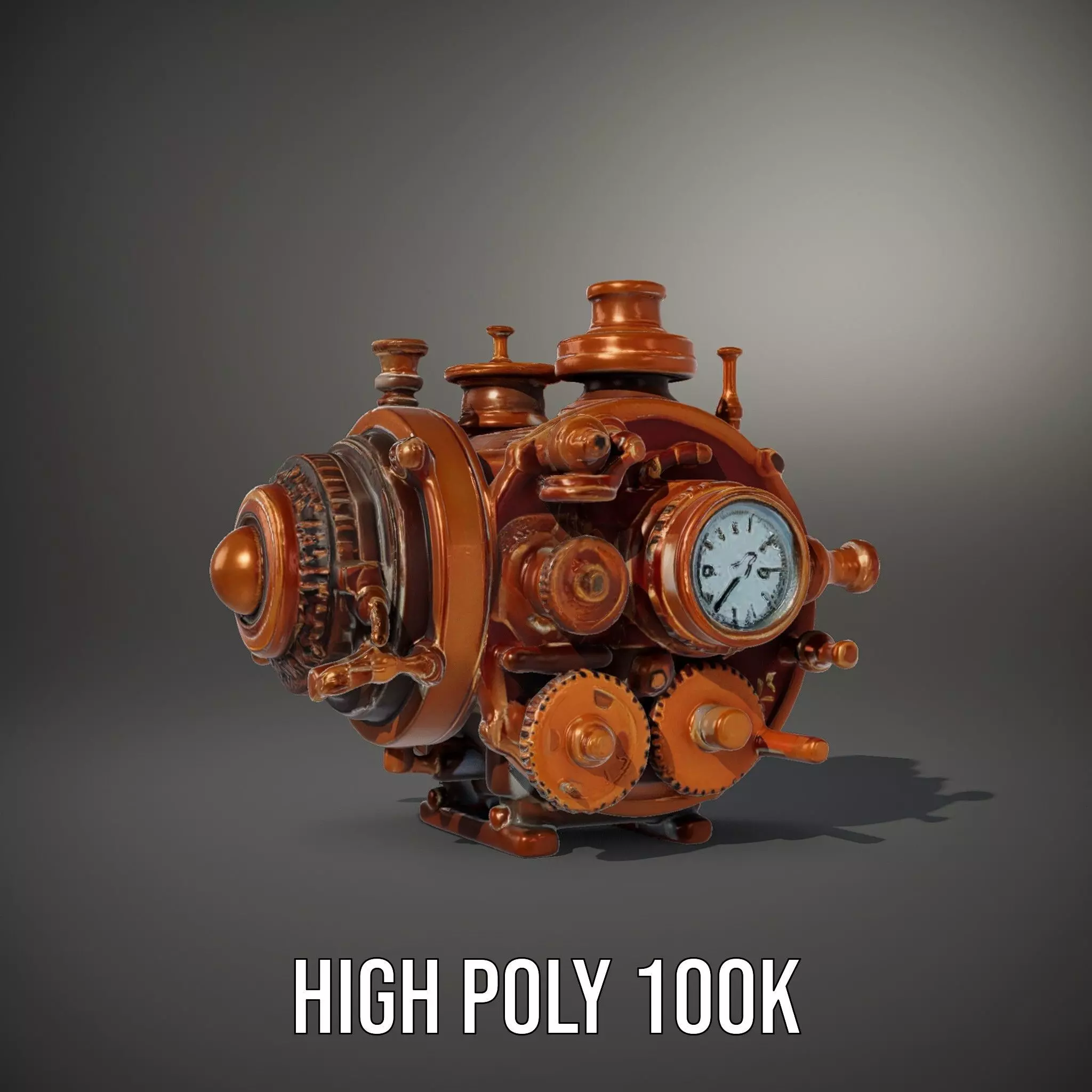 Antique Brass Gadget model pack Low-poly 3D model_8