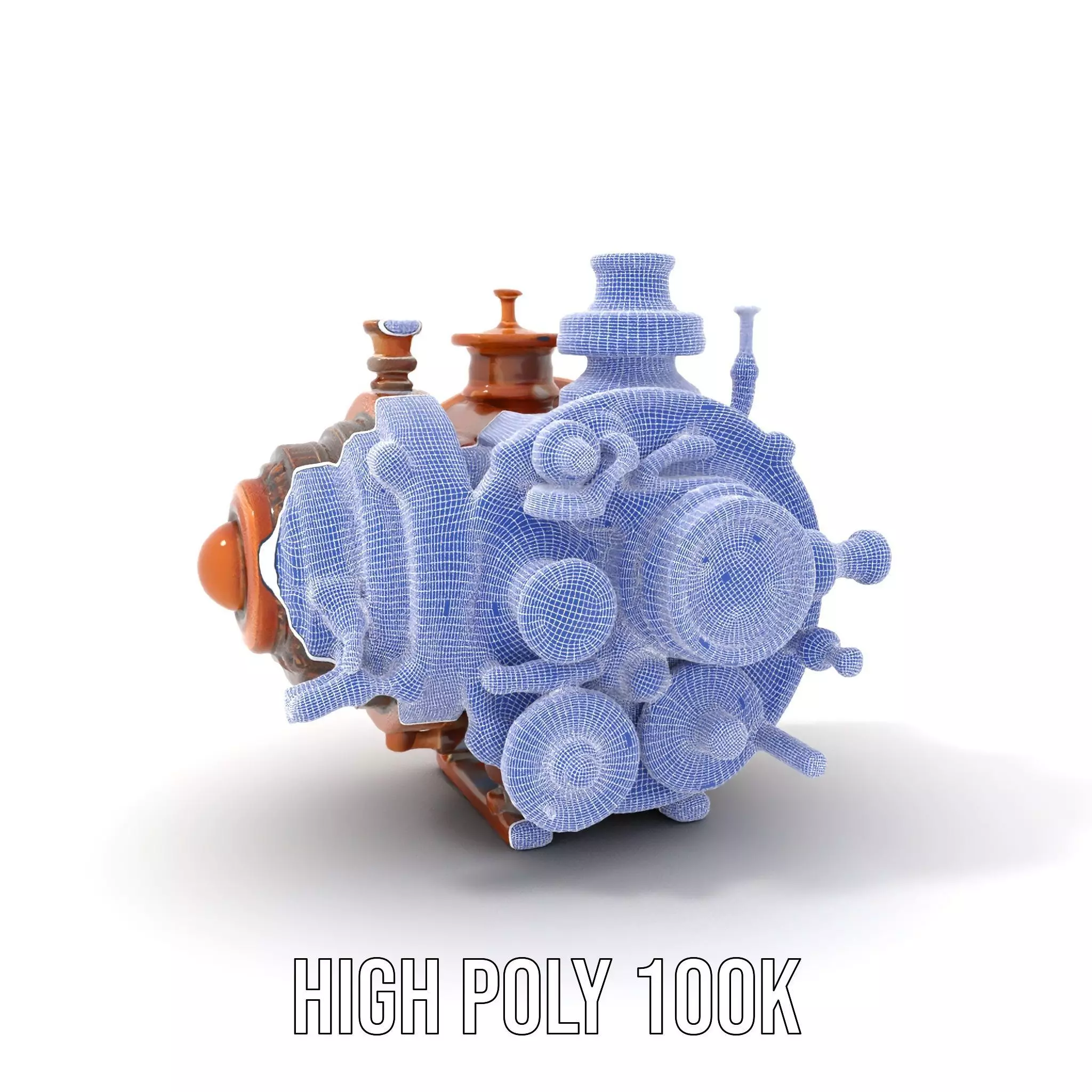 Antique Brass Gadget model pack Low-poly 3D model_4