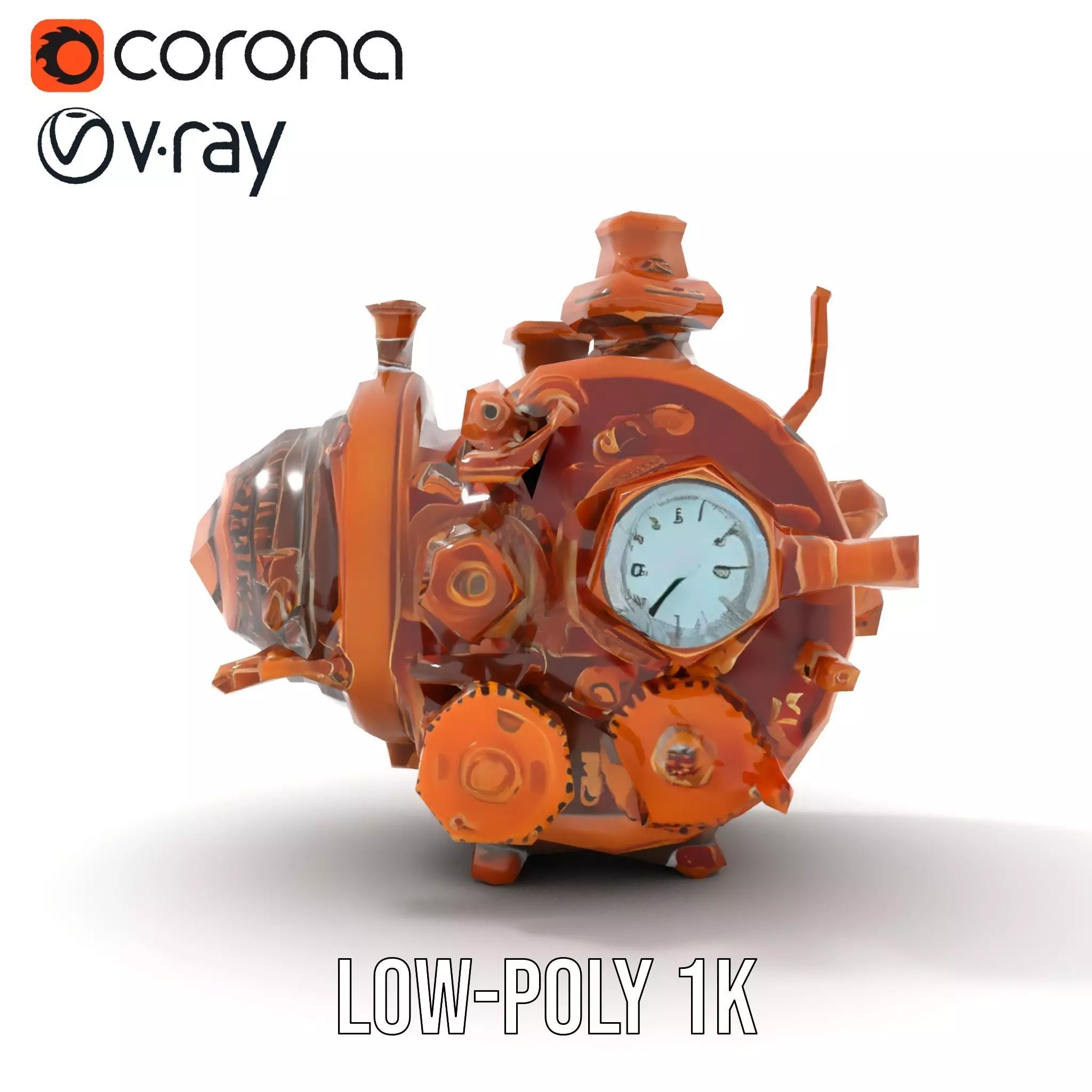 Antique Brass Gadget model pack Low-poly 3D model_19