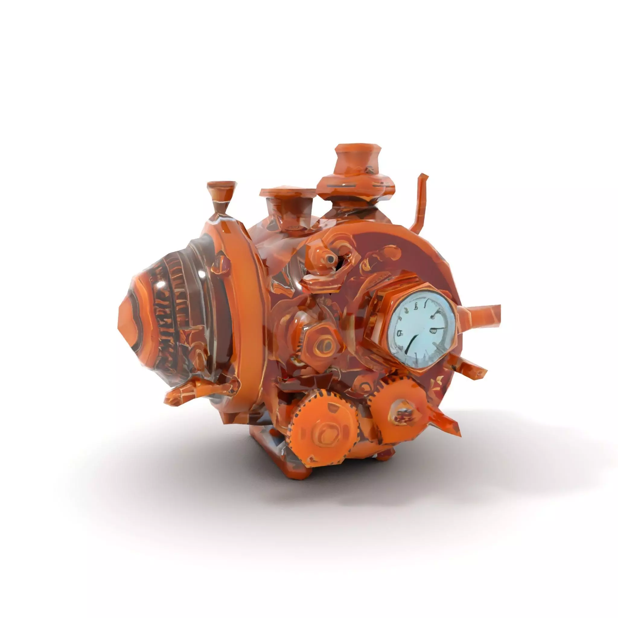 Antique Brass Gadget model pack Low-poly 3D model_9