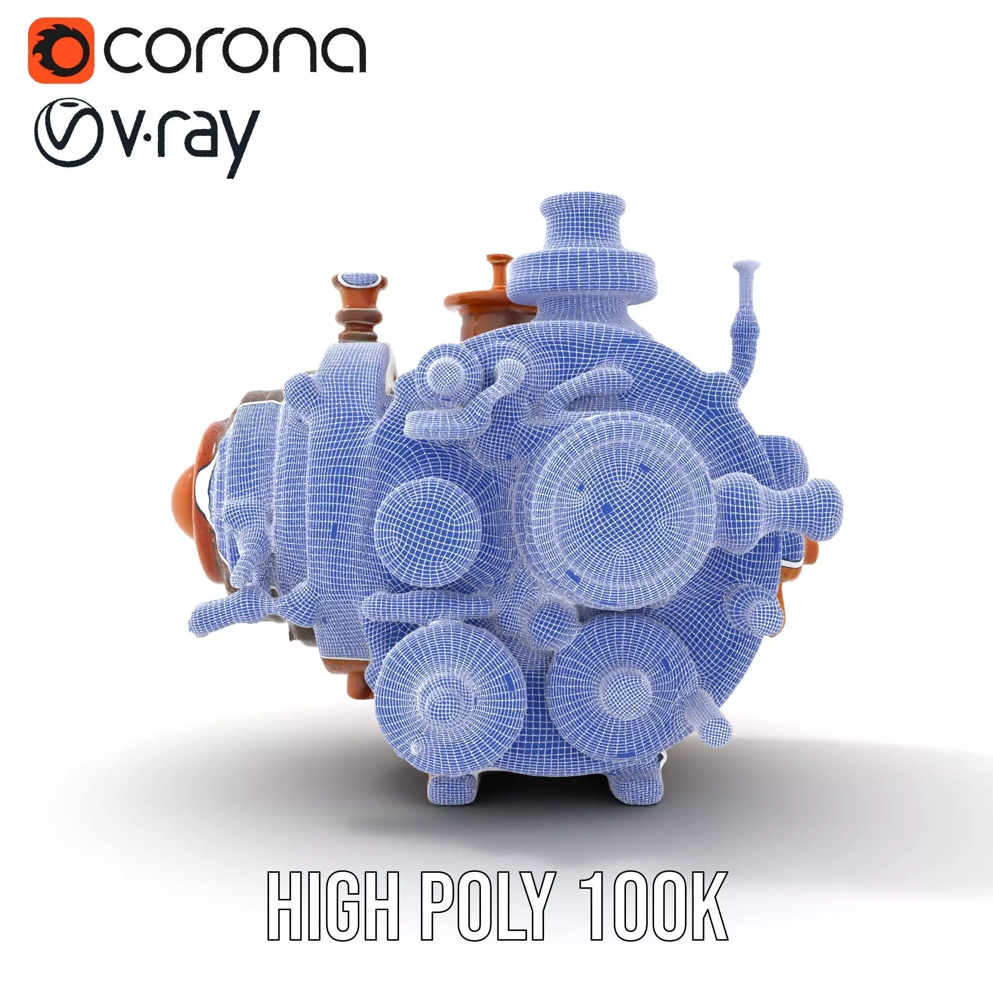 Antique Brass Gadget model pack Low-poly 3D model_33