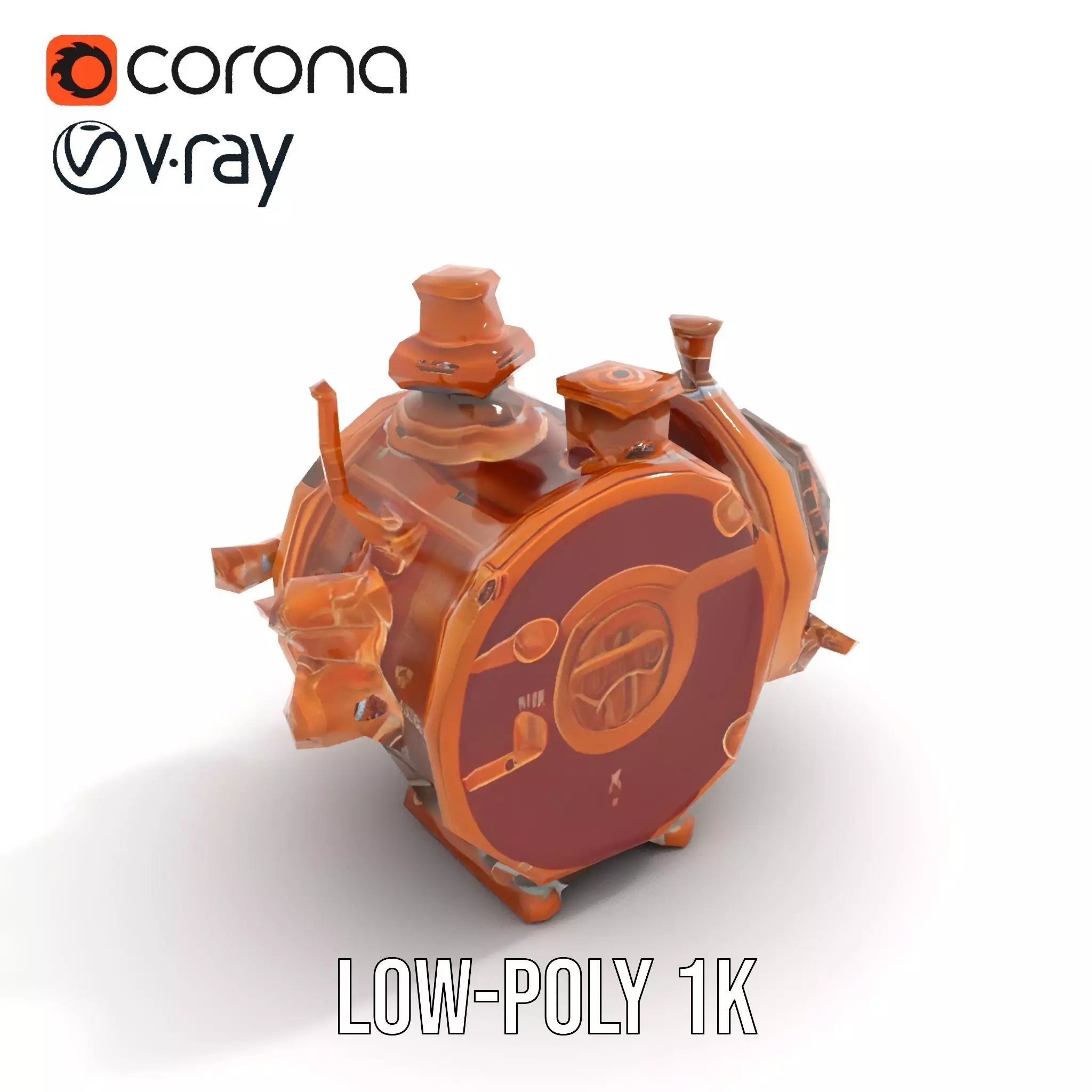 Antique Brass Gadget model pack Low-poly 3D model_14