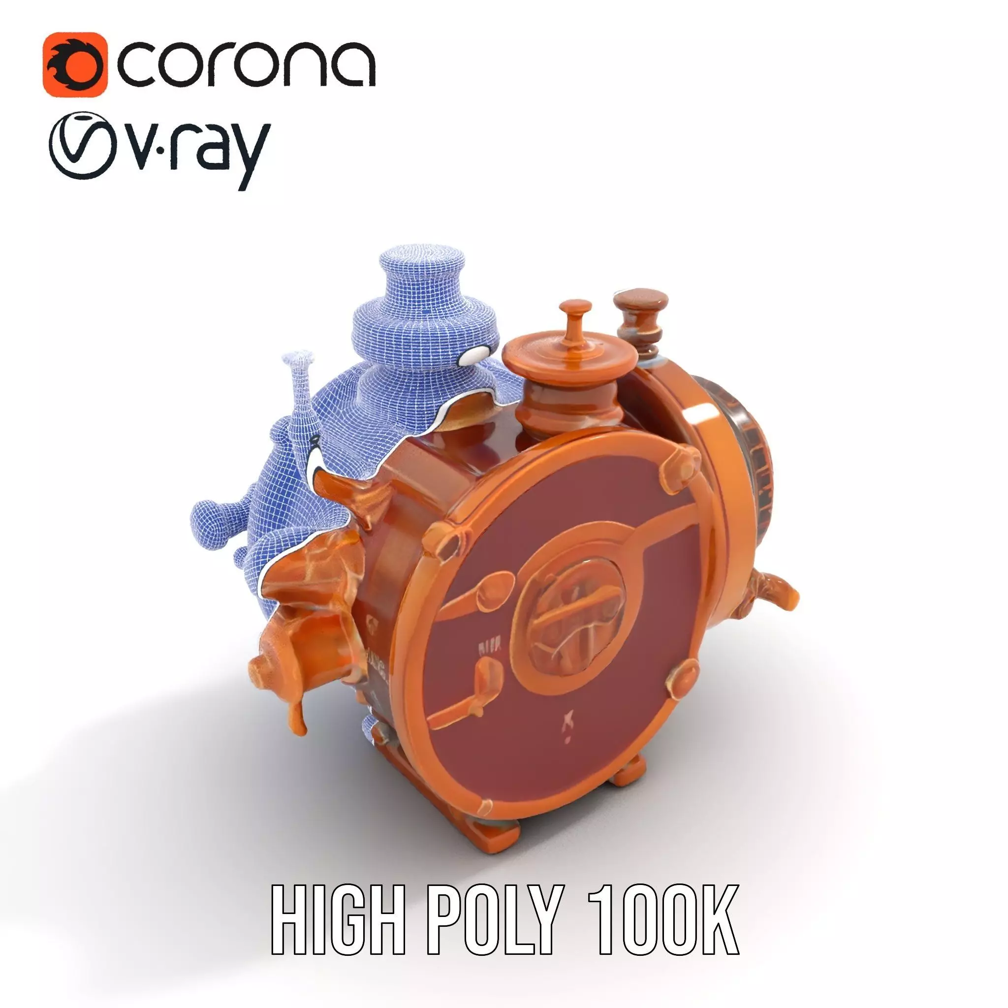 Antique Brass Gadget model pack Low-poly 3D model_31