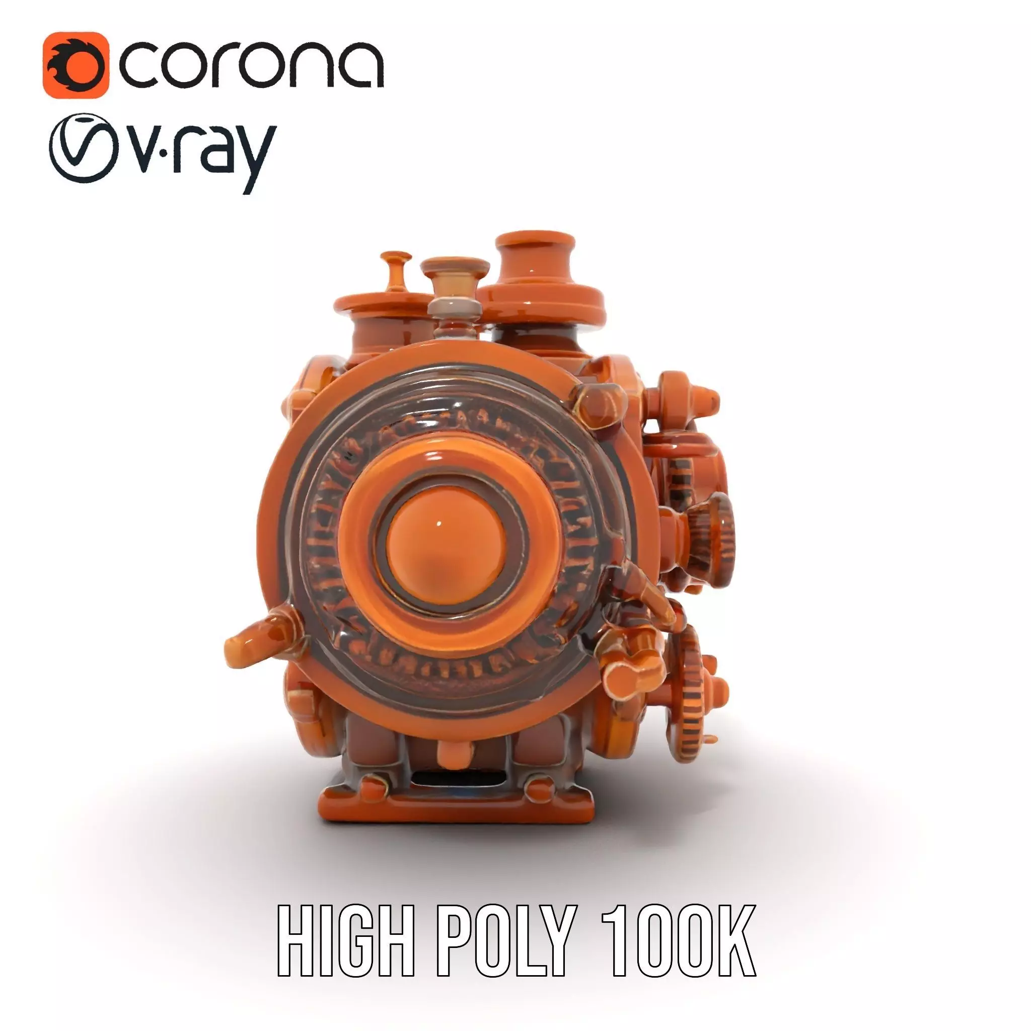 Antique Brass Gadget model pack Low-poly 3D model_20