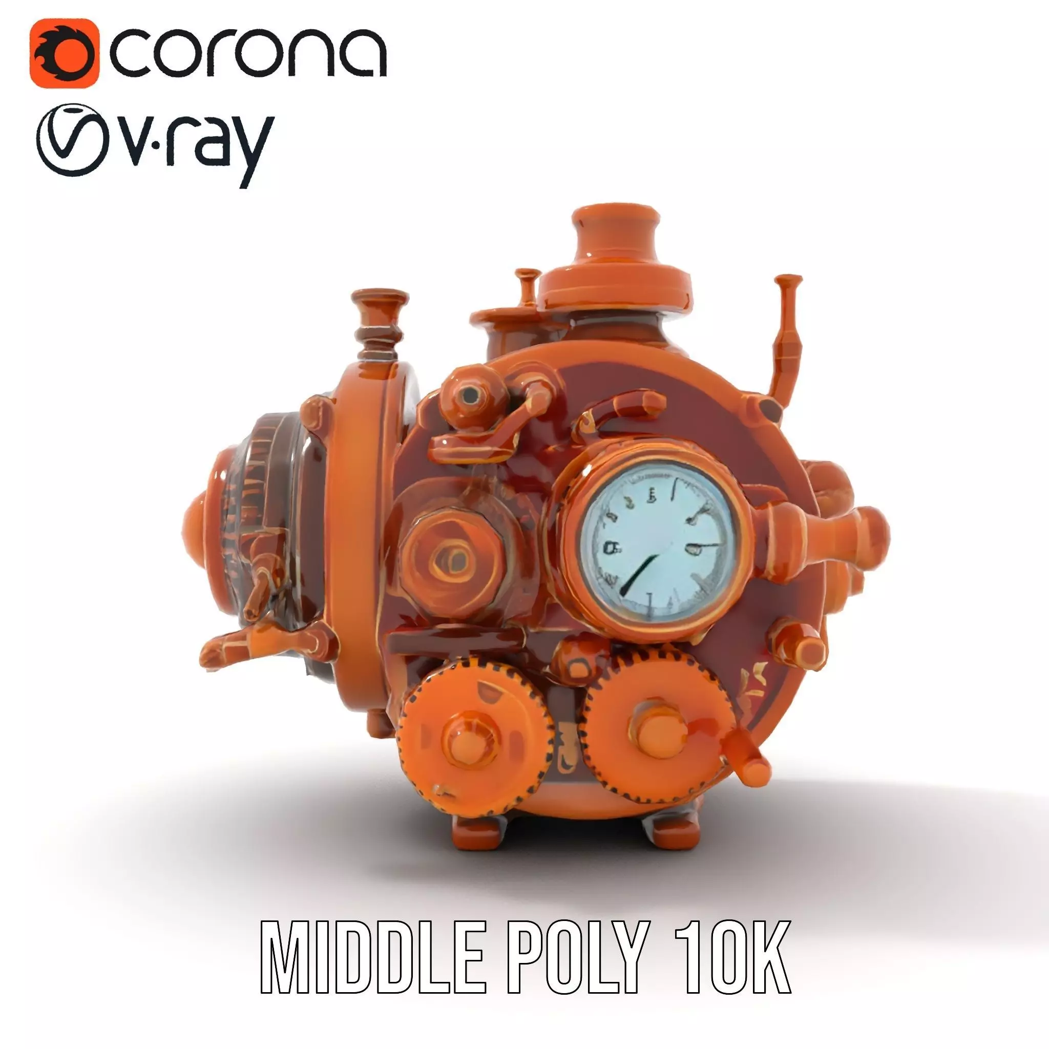 Antique Brass Gadget model pack Low-poly 3D model_11