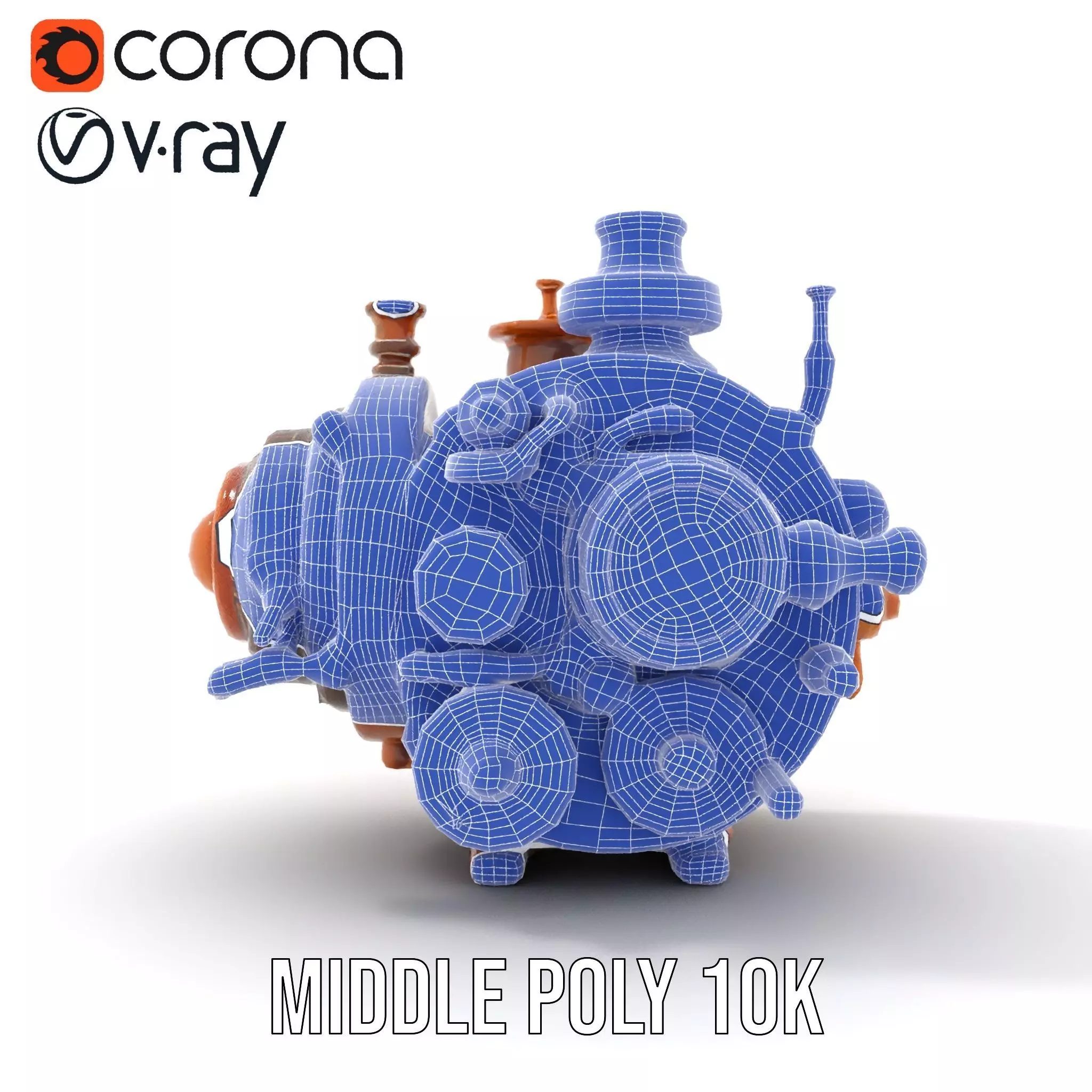 Antique Brass Gadget model pack Low-poly 3D model_16